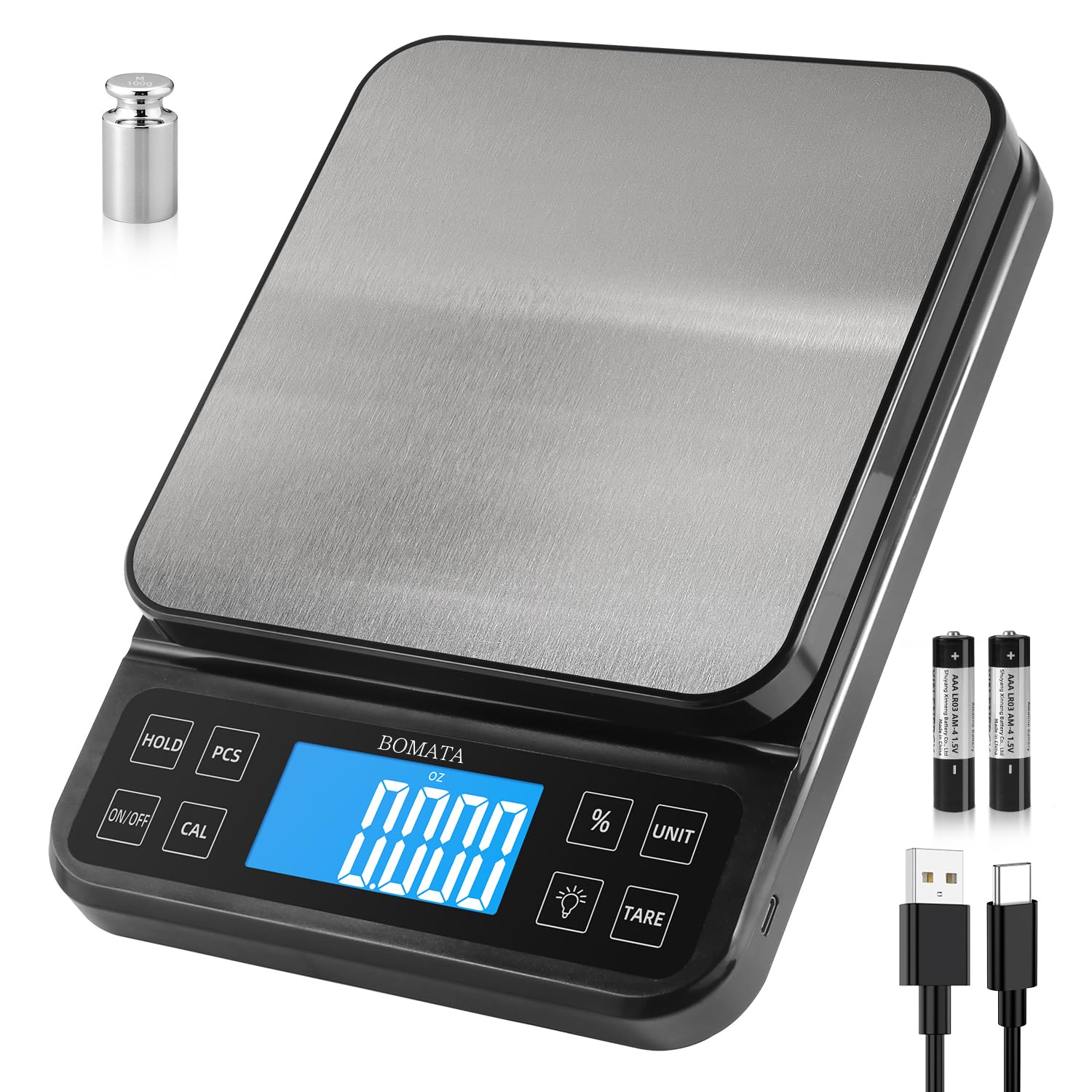 BOMATA Large Kitchen Scale with 0.1g/0.001oz High Precision