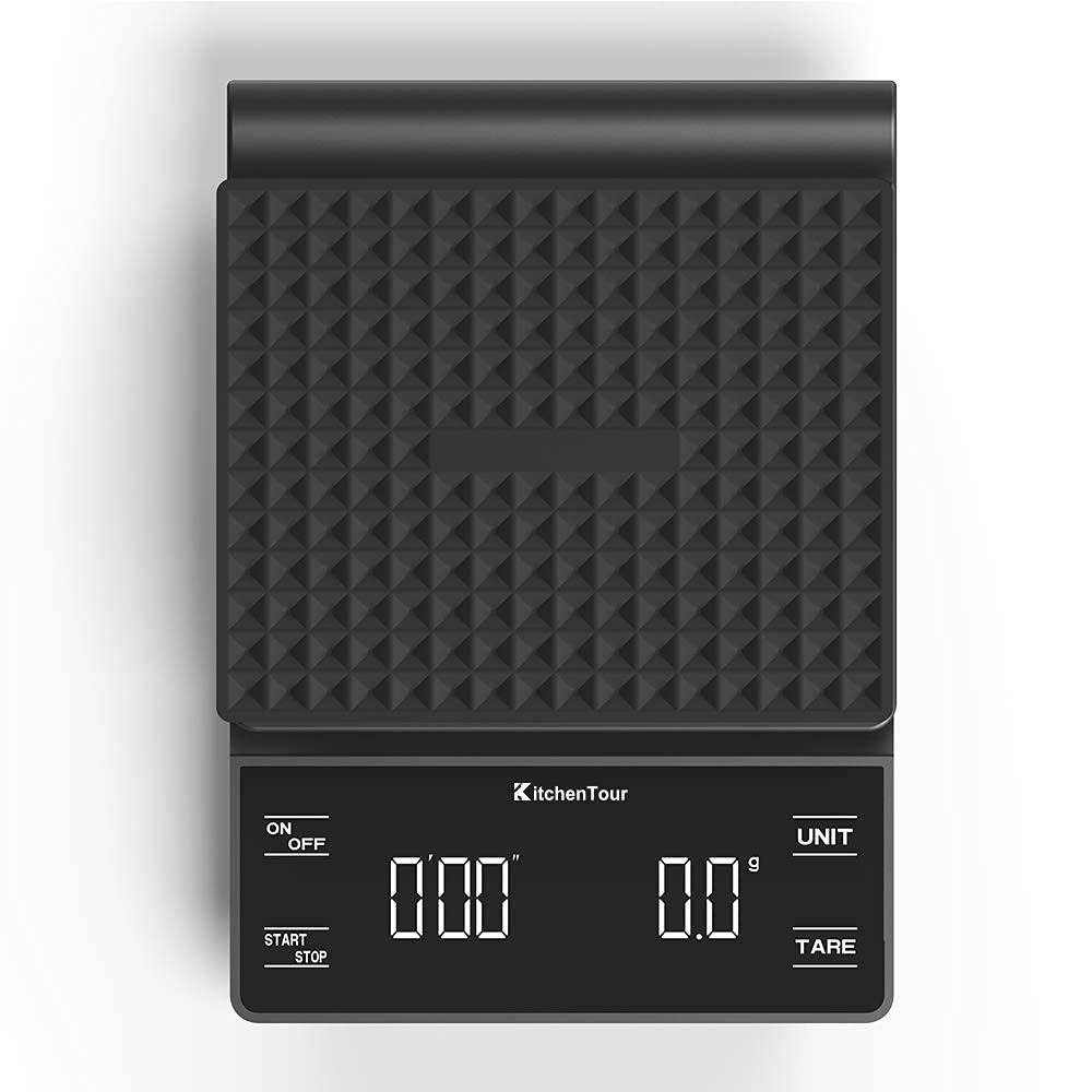 KitchenTour Coffee Scale with Timer 3kg/0.1g High Precision