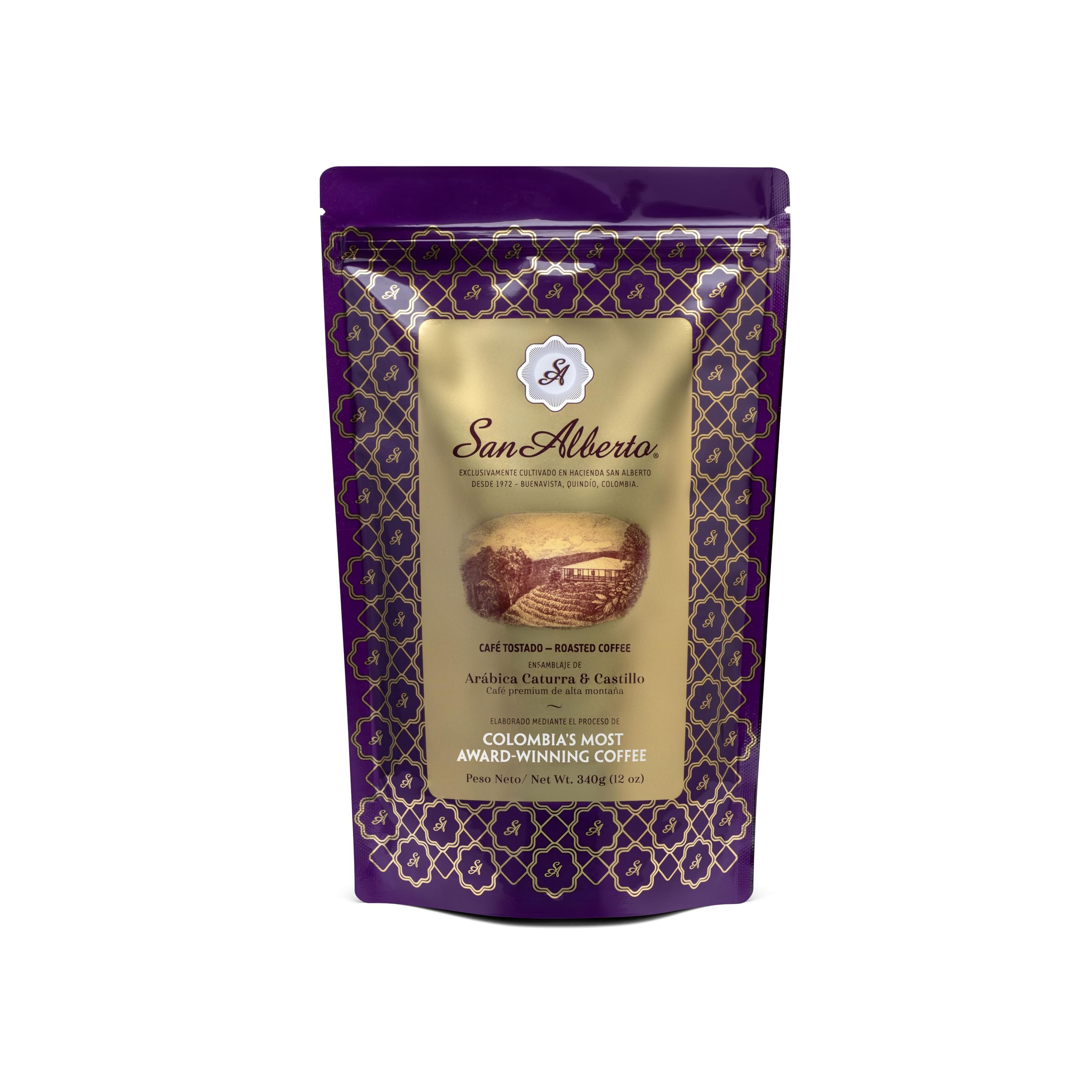 San Alberto Colombian Whole Bean Dark Roast Coffee Single
