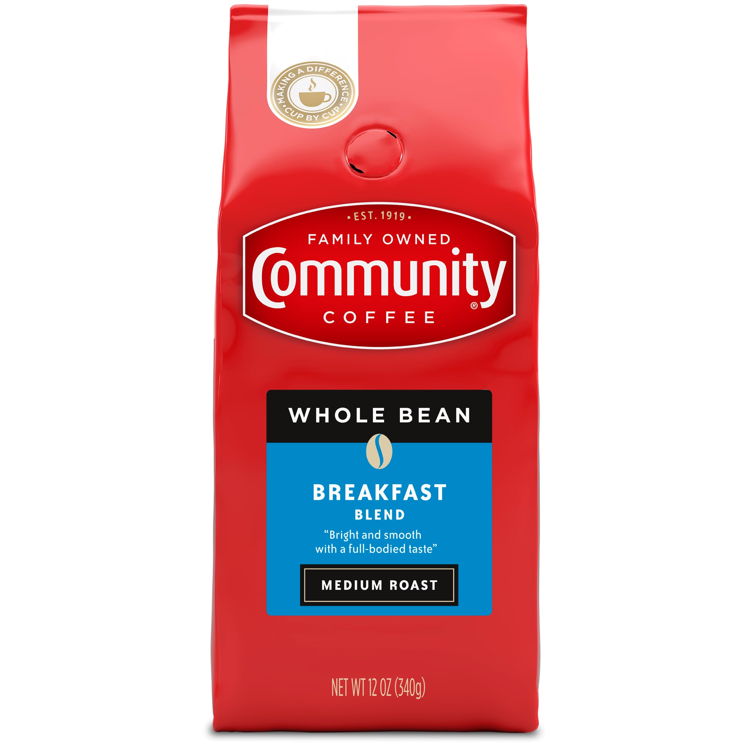 Community Coffee Breakfast Blend Whole Bean Coffee, Medium Roast