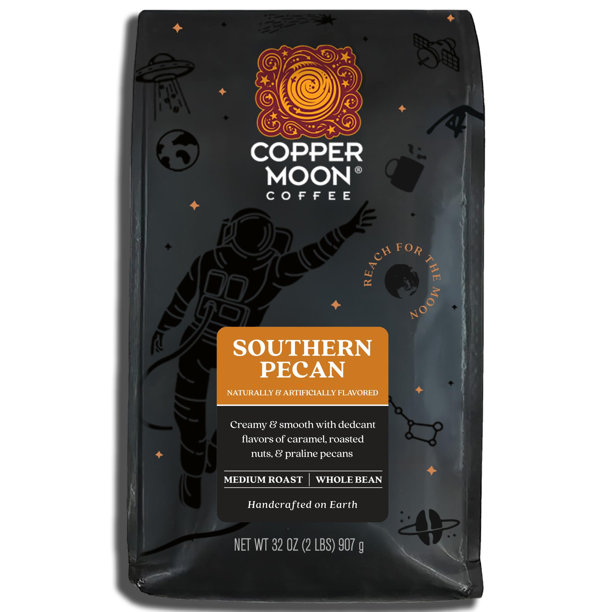 Copper Moon Medium Roast Whole Bean Coffee, Southern Pecan Blend