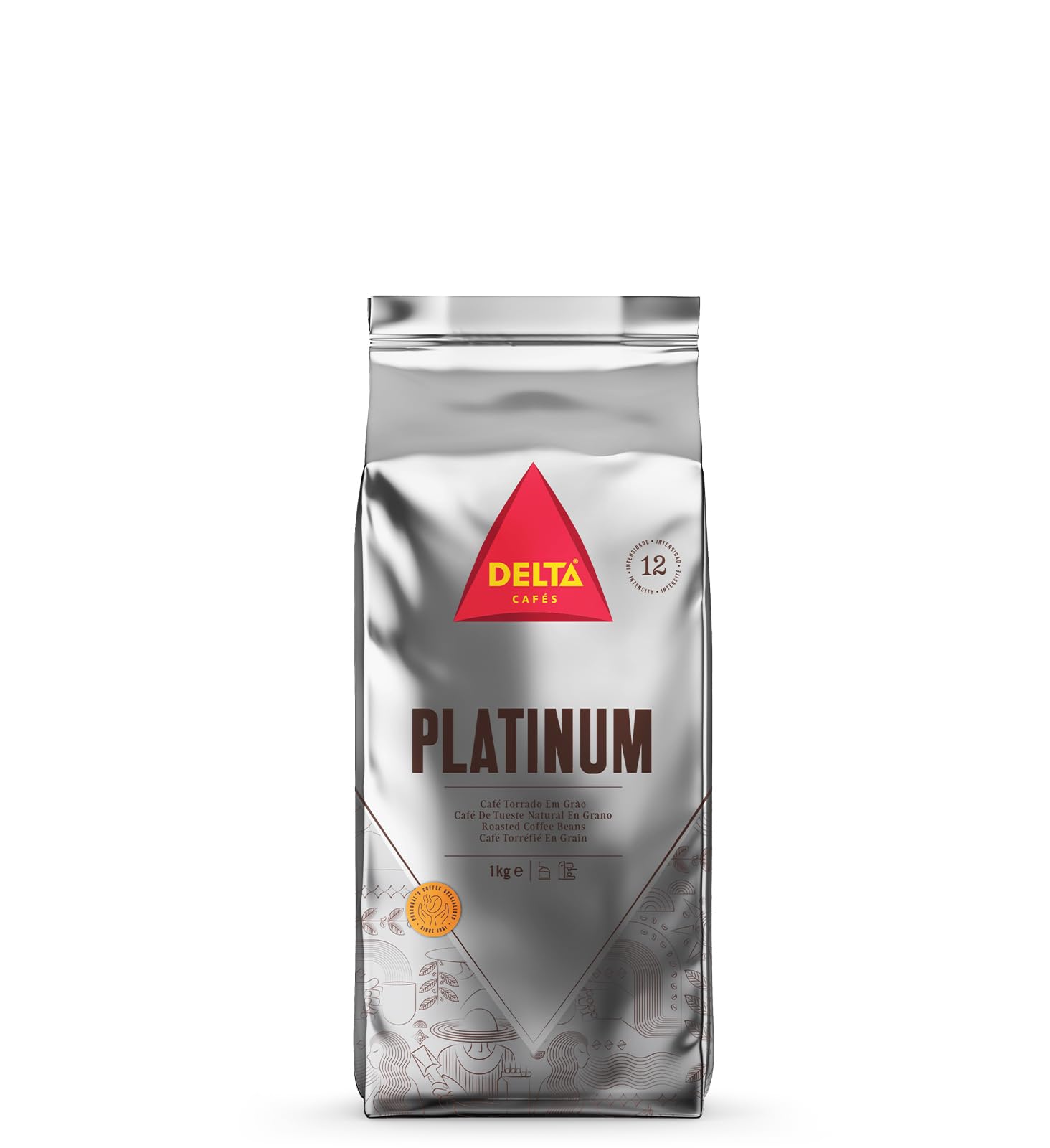 Delta Cafés Platinum Whole Bean Coffee 35.2oz Intense Espresso