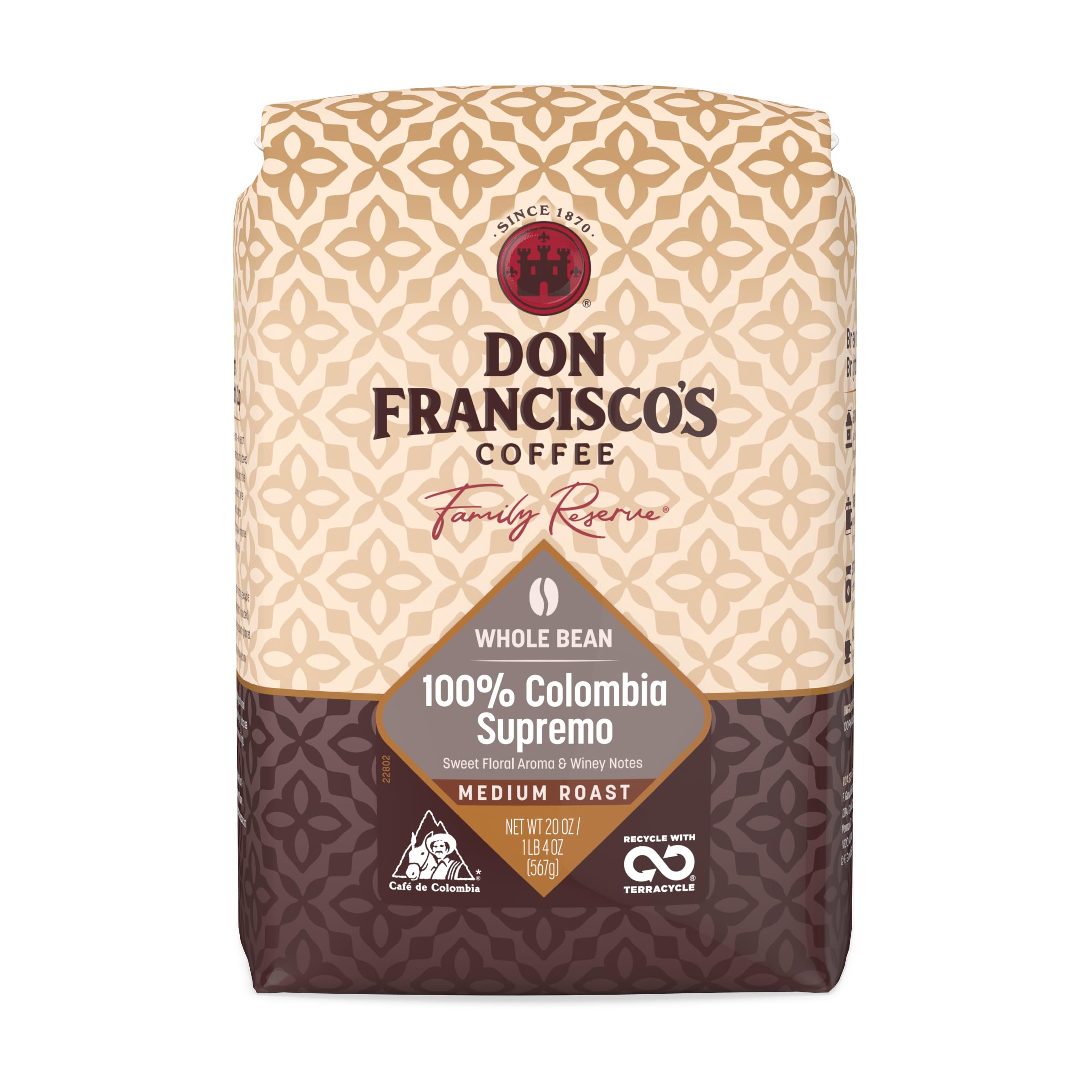 Don Francisco's 100% Colombia Supremo Whole Bean Coffee