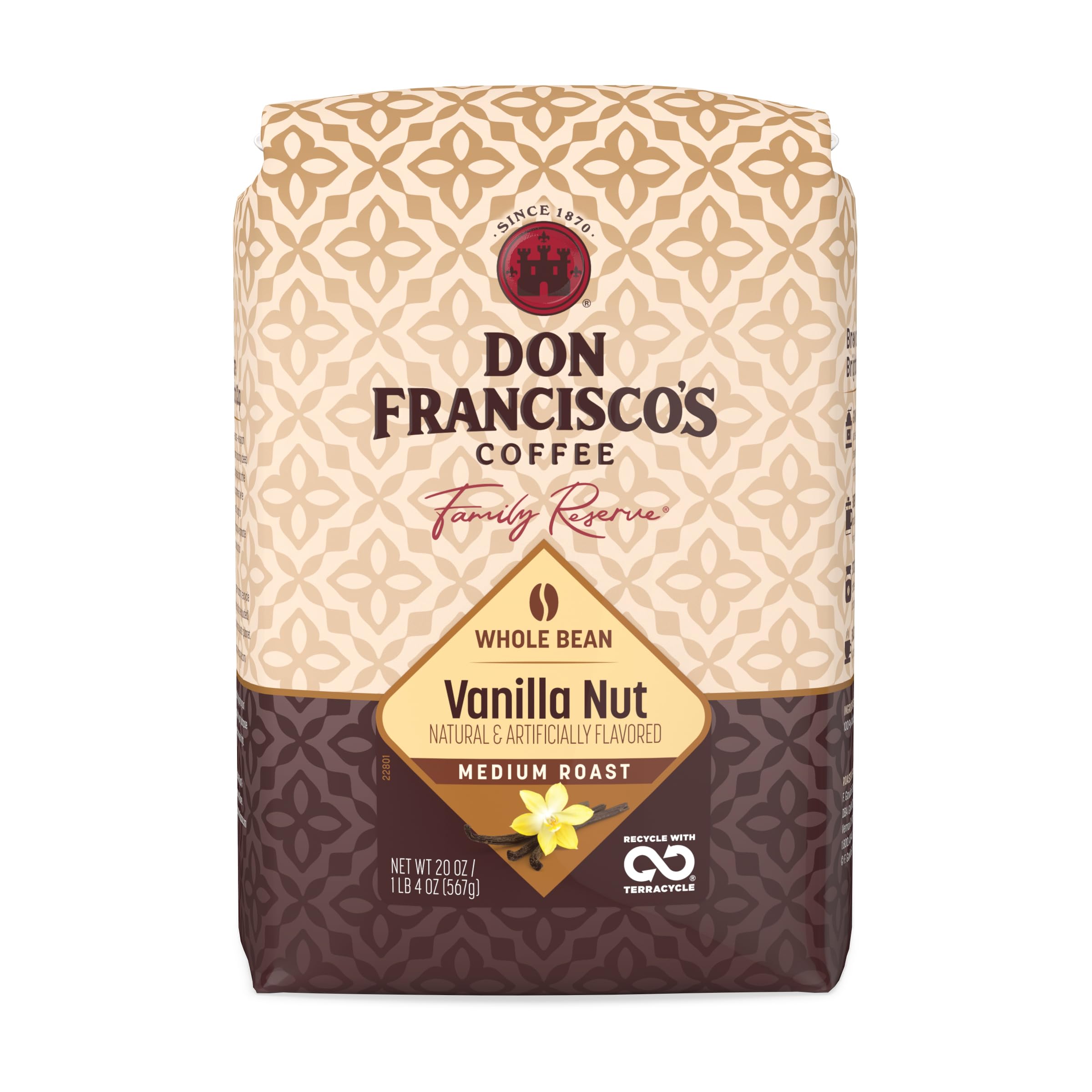 Don Francisco's Vanilla Nut Whole Bean Coffee, Medium Roast