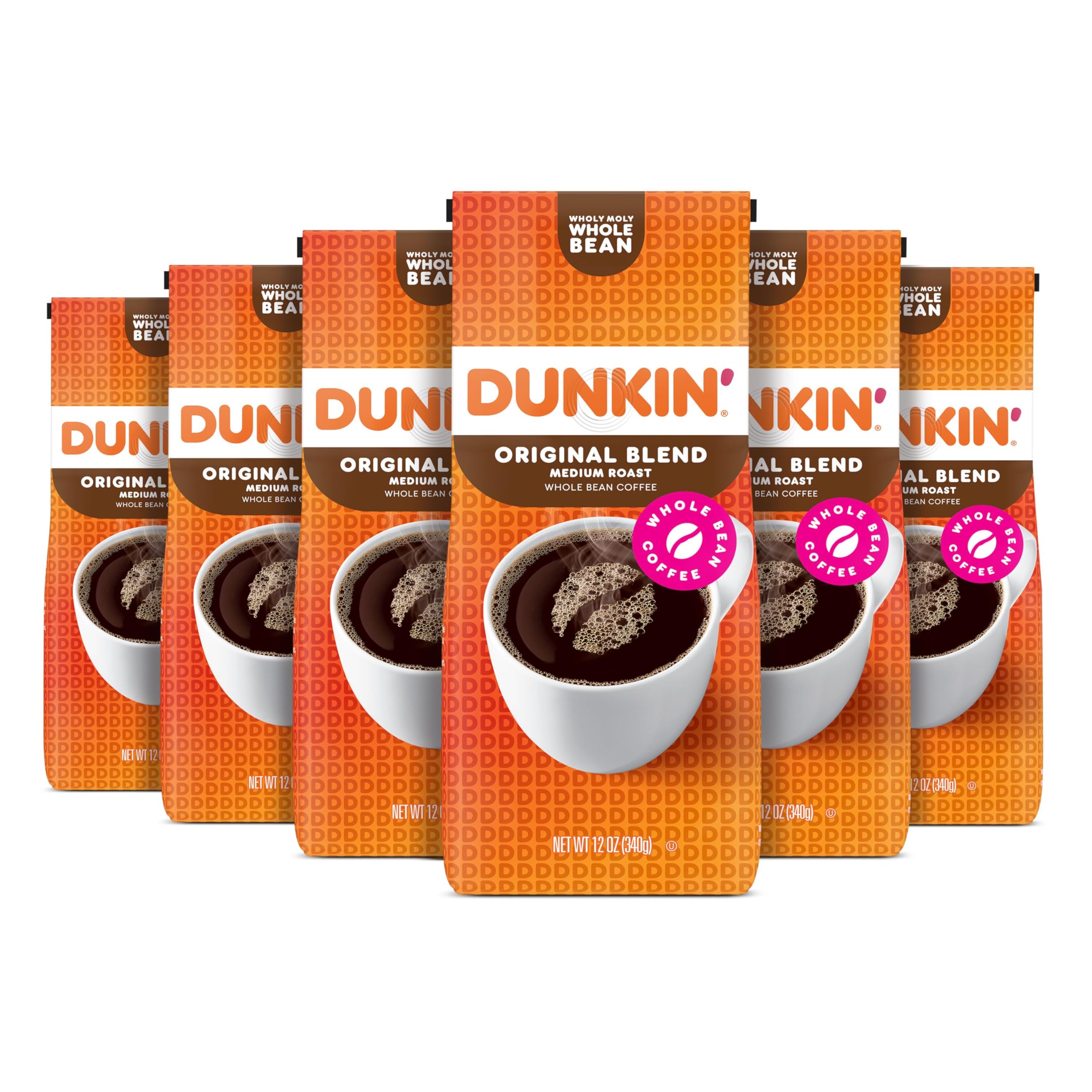 Dunkin' Original Blend Medium Roast Whole Bean Coffee, 12 Ounces