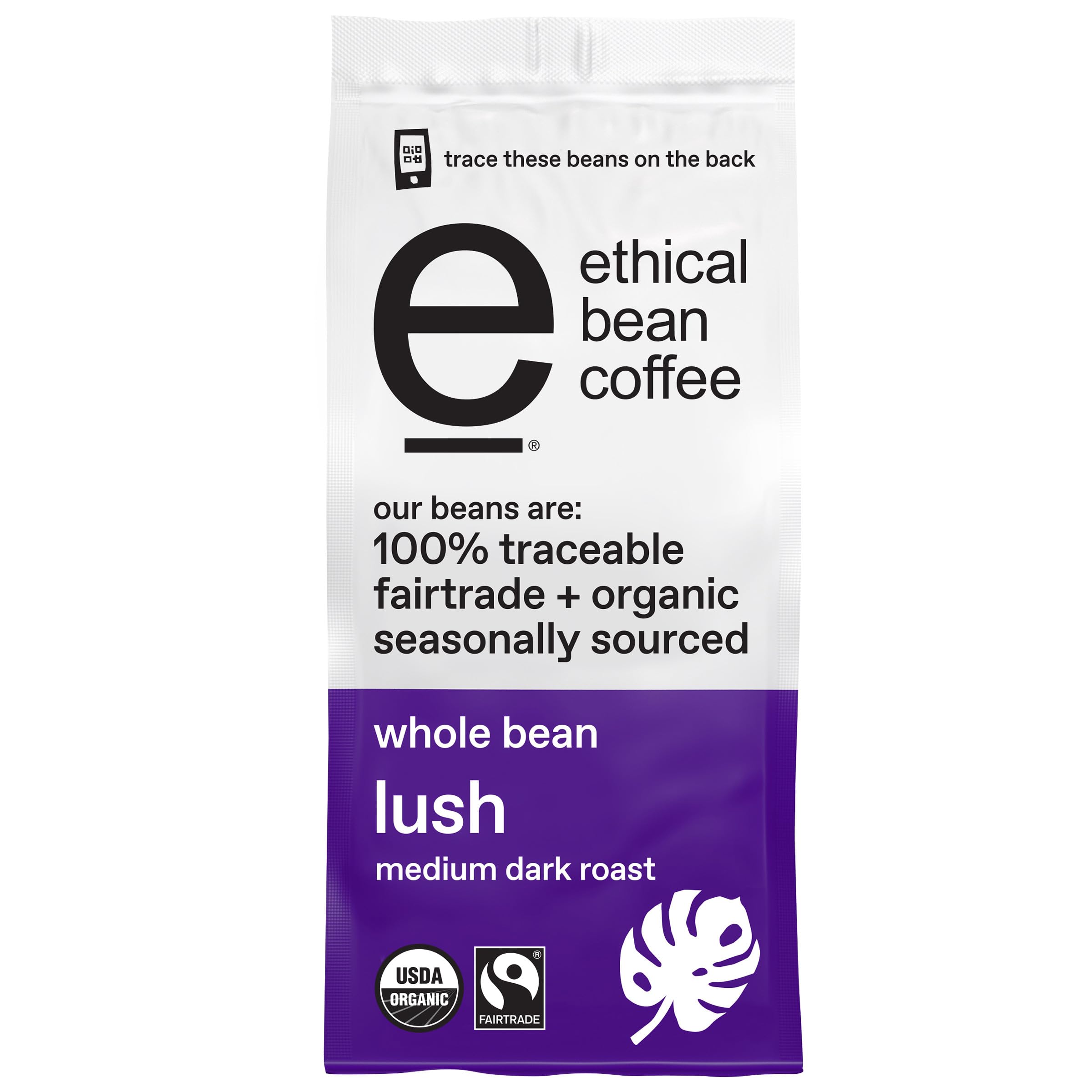 Ethical Bean Lush Medium Dark Roast Fairtrade Organic Whole