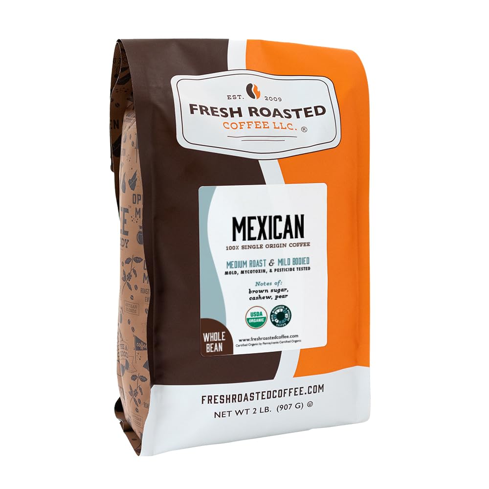 Fresh Roasted Coffee, Organic Mexican Whole Bean Coffee