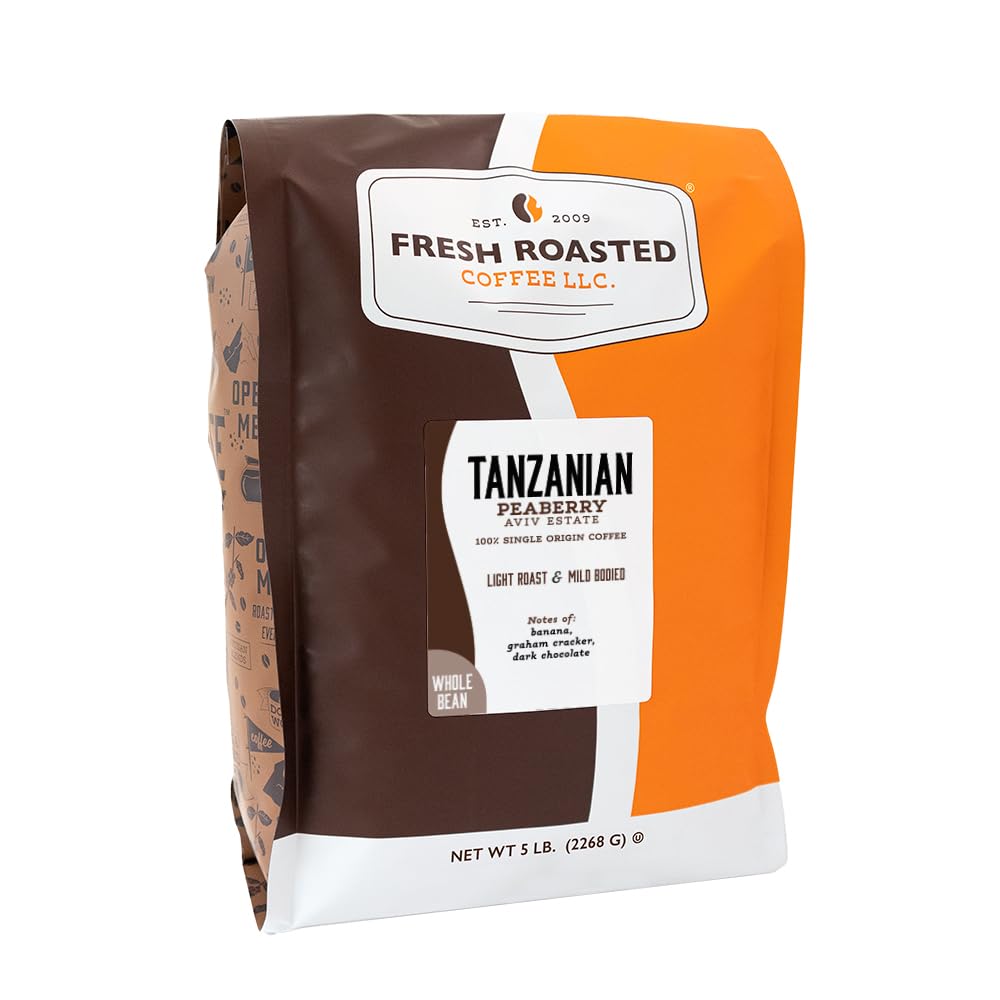 Fresh Roasted Coffee, Tanzanian Peaberry Whole Bean Coffee