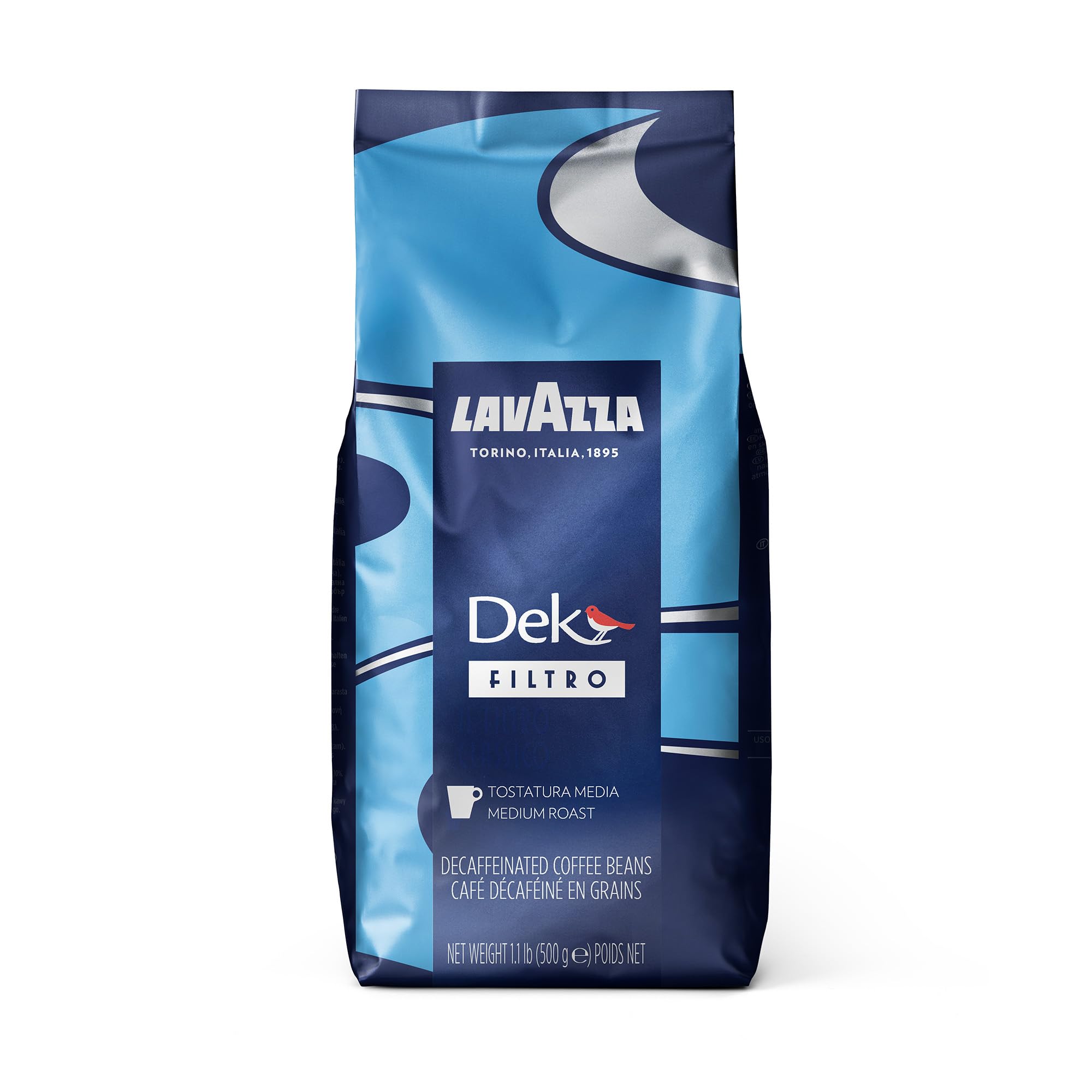 Lavazza Dek Filtro Whole Bean Coffee Medium Roast 1.1LB Bag