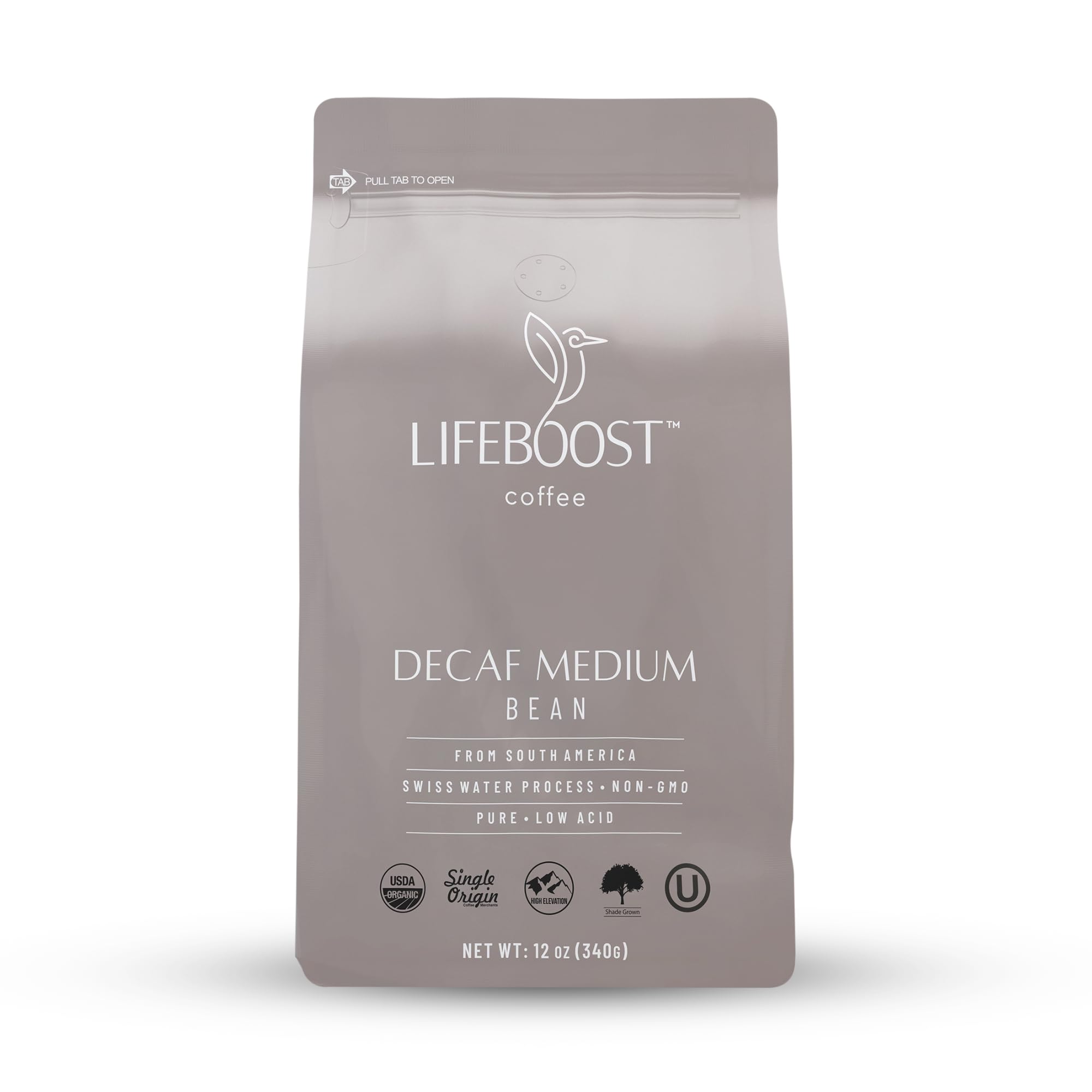 Lifeboost Medium Roast Swiss Water Decaf Whole Bean Coffee