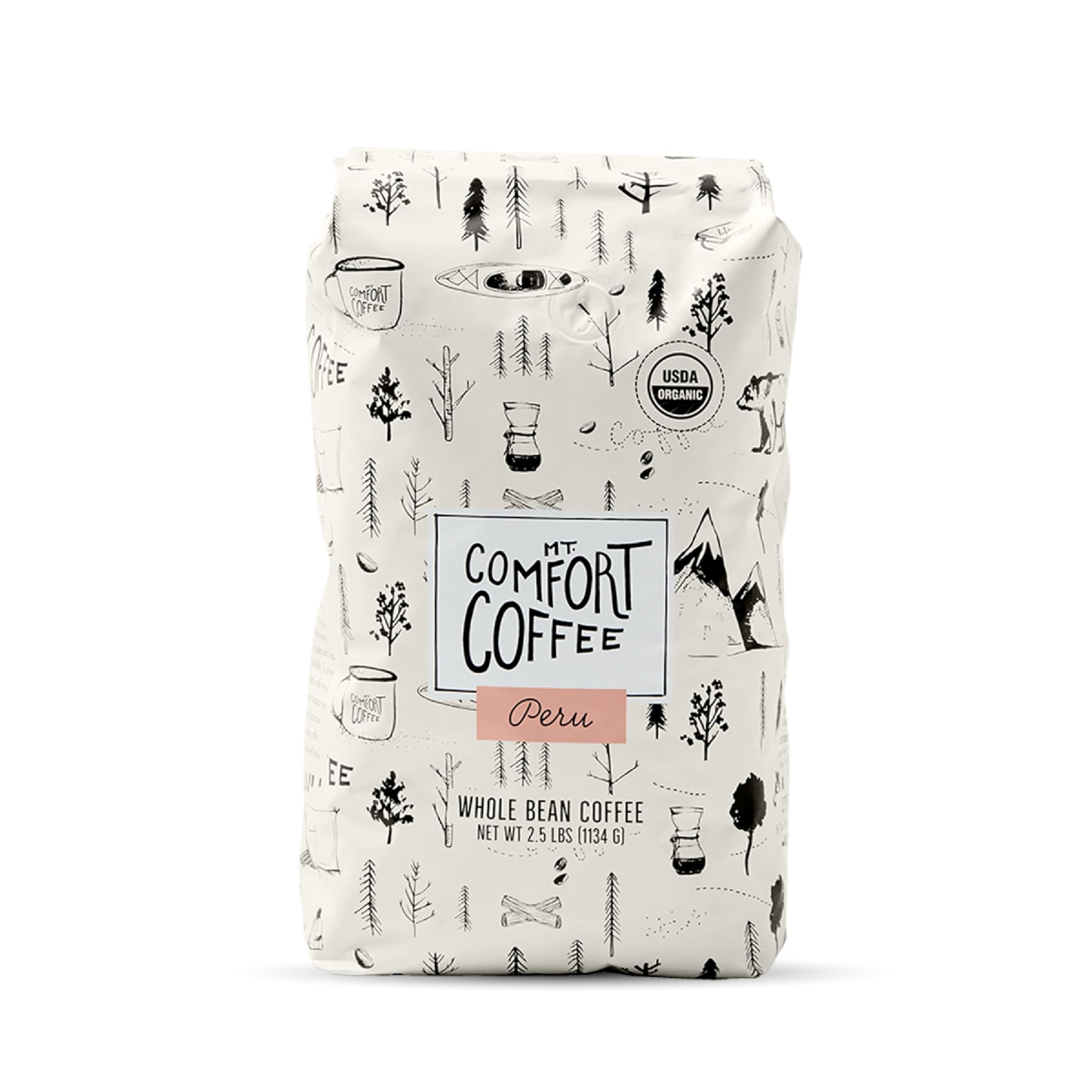 Mt. Comfort Coffee Organic Peru Medium Roast, 2.5 Pounds