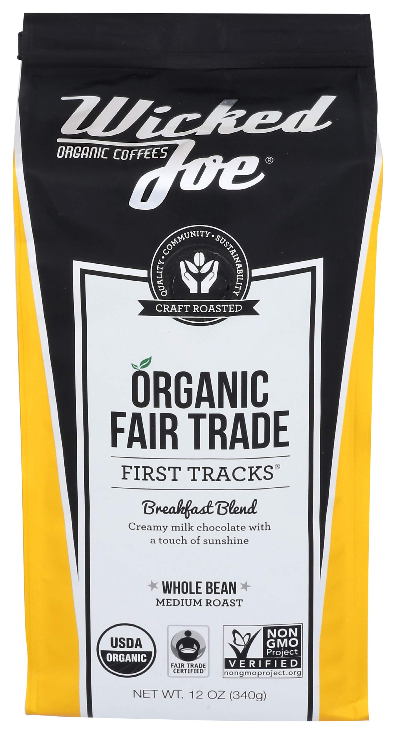 Wicked Joe Organic Coffee Breakfast Blend Whole Bean