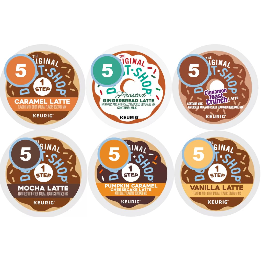 30 Count Latte Pods Variety Pack. 6 Top Flavors