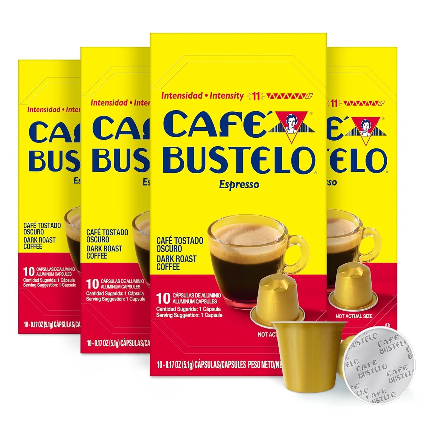 Café Bustelo Aluminum Espresso Capsules, Dark Roast Coffee