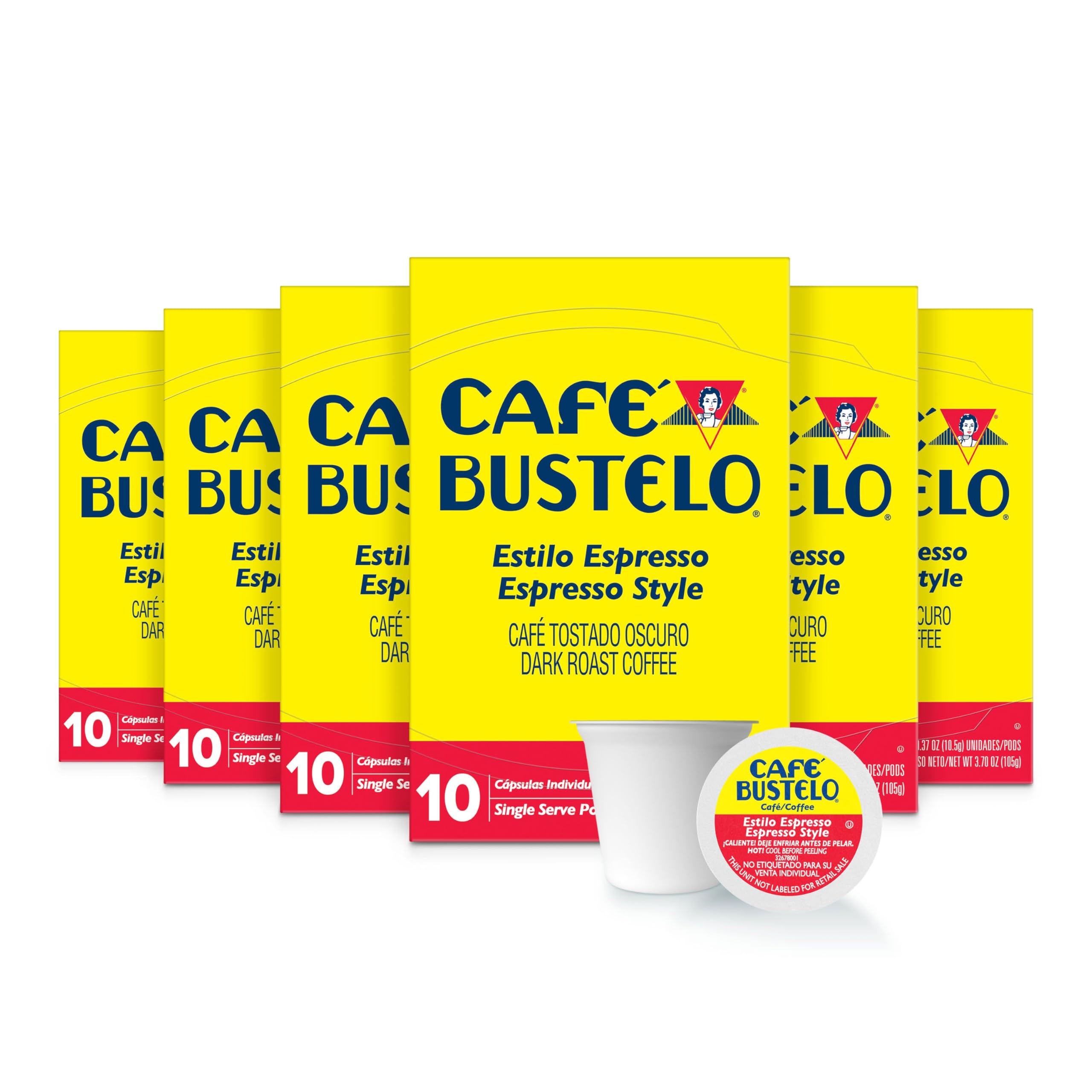 Café Bustelo Espresso Style Dark Roast, Single Serve Coffee Pods