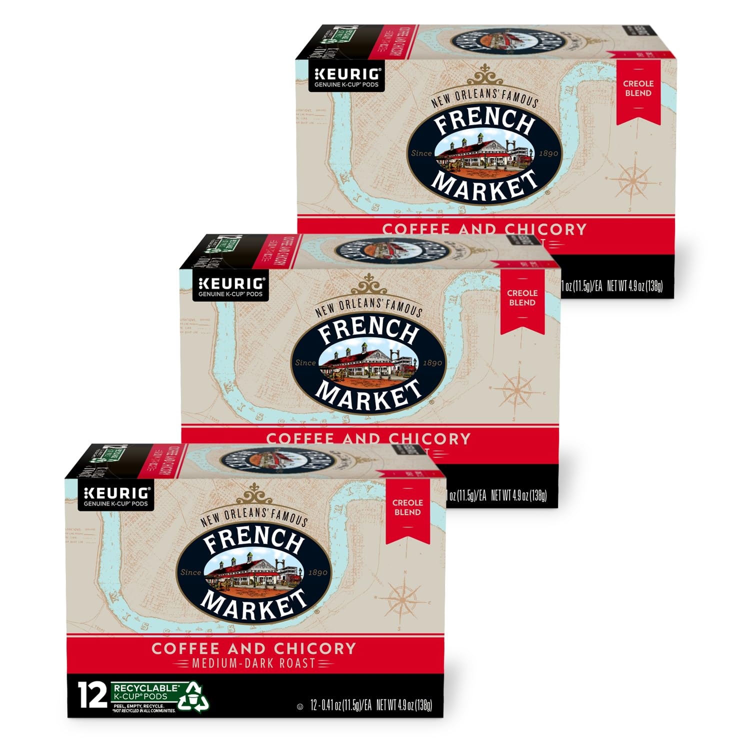 French Market Coffee & Chicory Medium-Dark Roast Single Serve