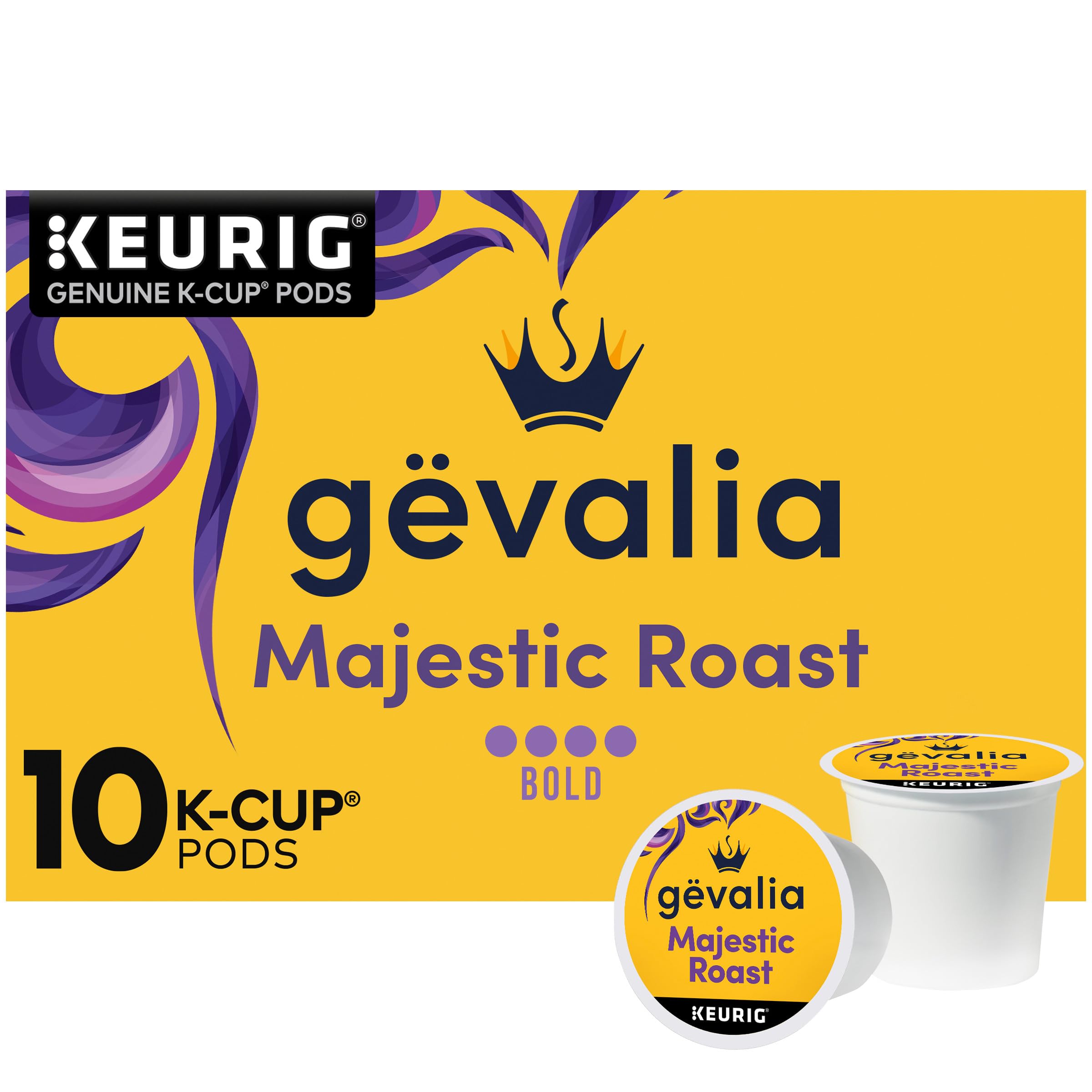 Gevalia Majestic Roast Bold Roast K‐Cup Coffee Pods, 10 ct Box