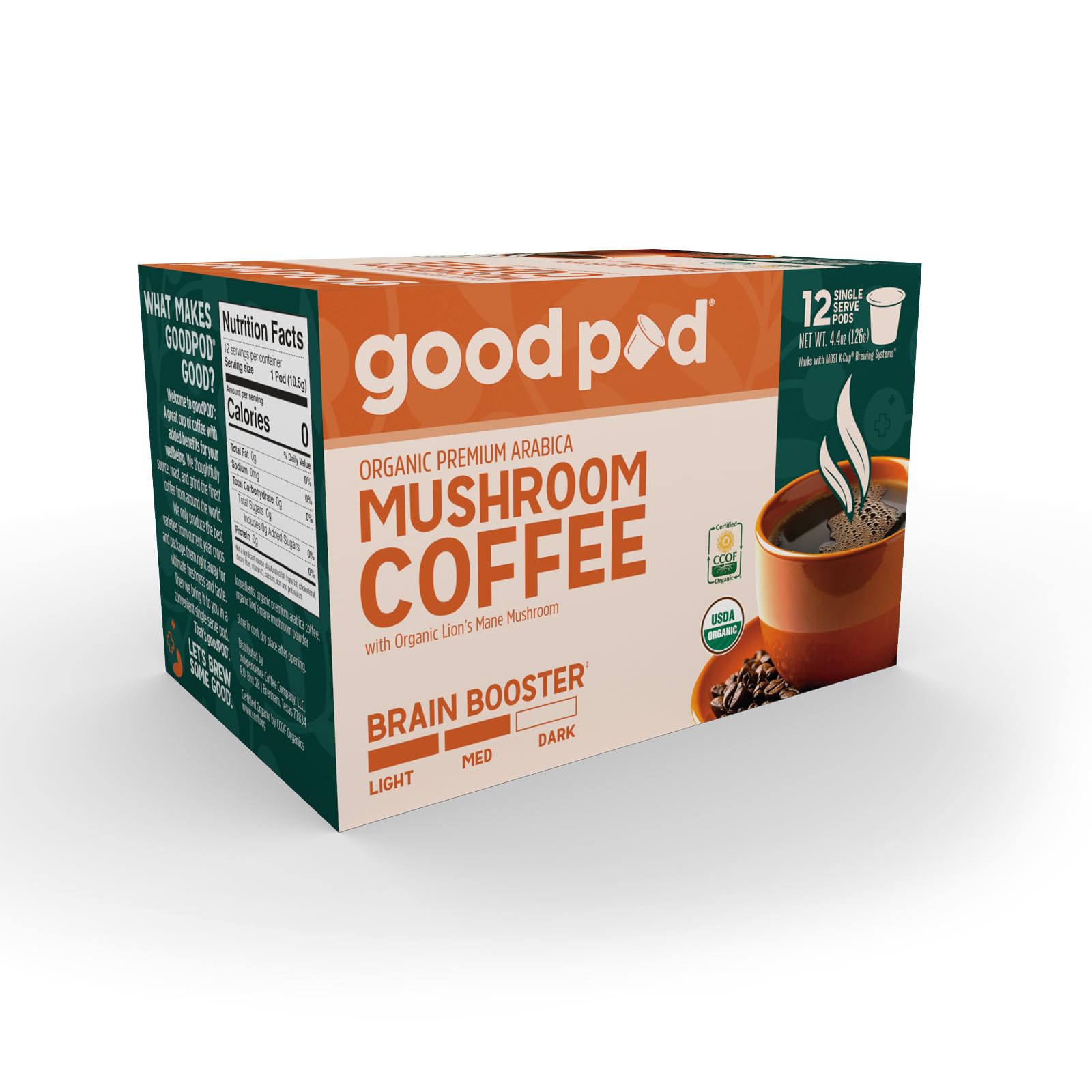 goodPOD Brain Booster Single Serve Coffee K Cup Pods