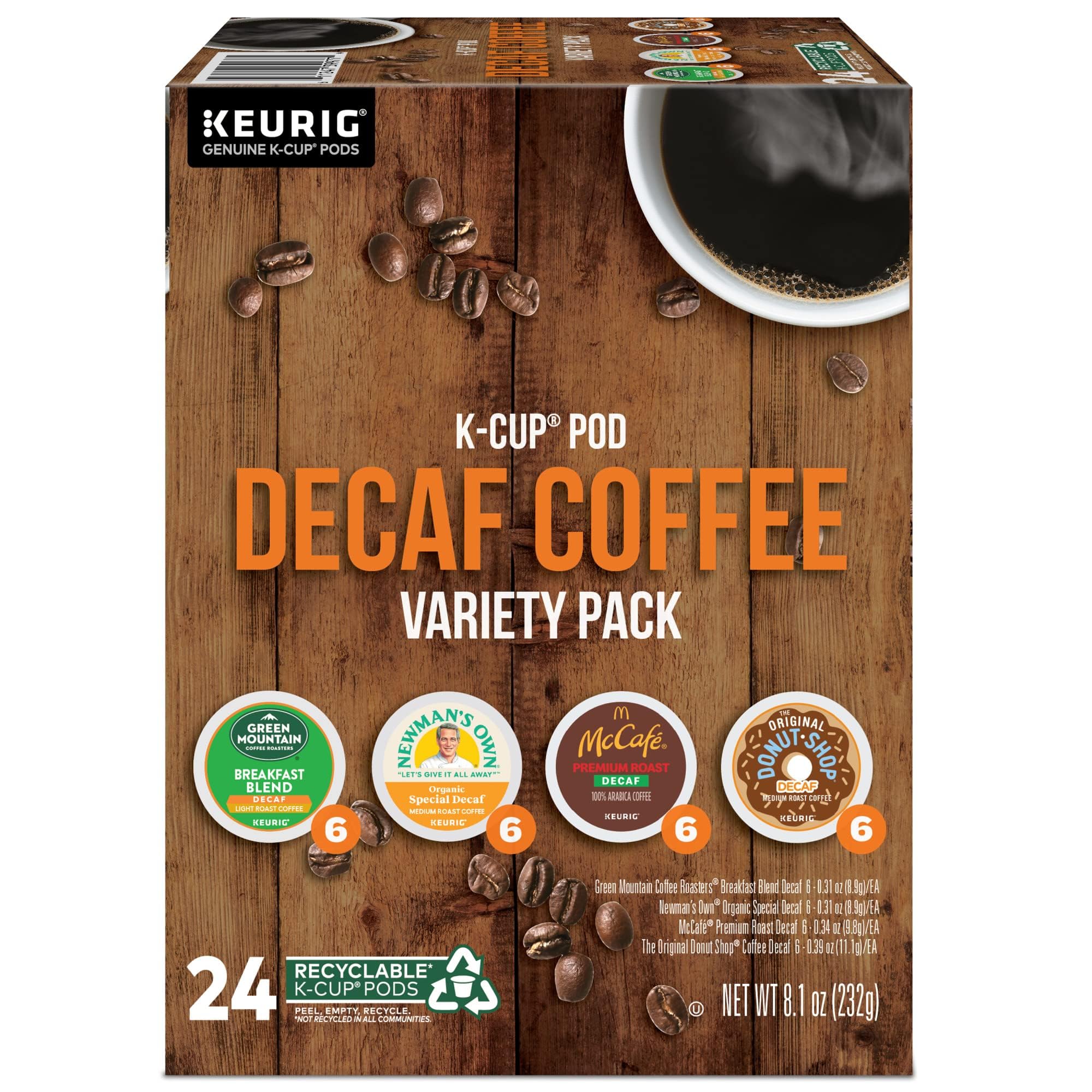 Keurig Decaf Coffee Variety Pack, Keurig Single Serve K-Cup Pods