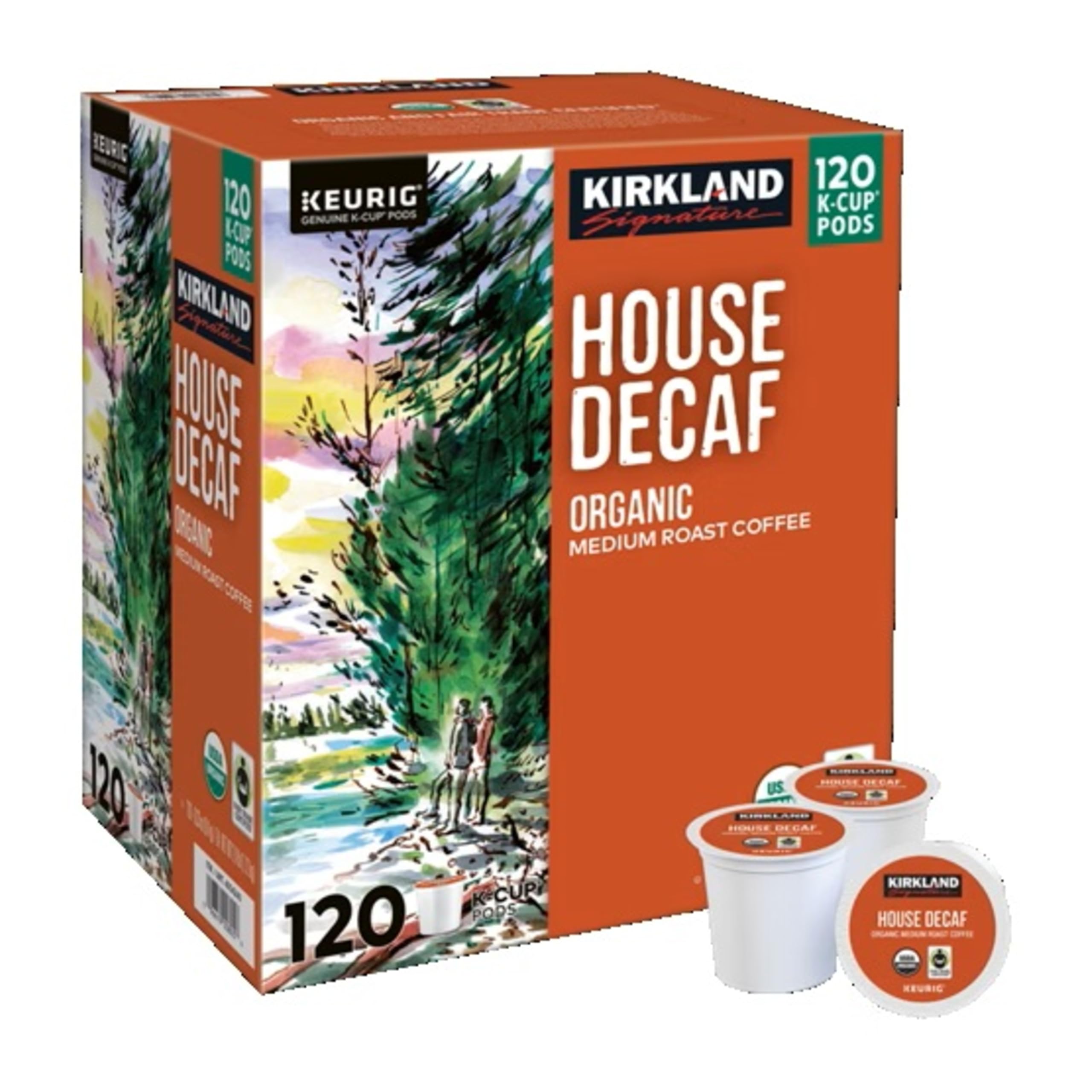 Kirkland Signature House Decaf Coffee 120 K-Cup Pods Cocoa 120