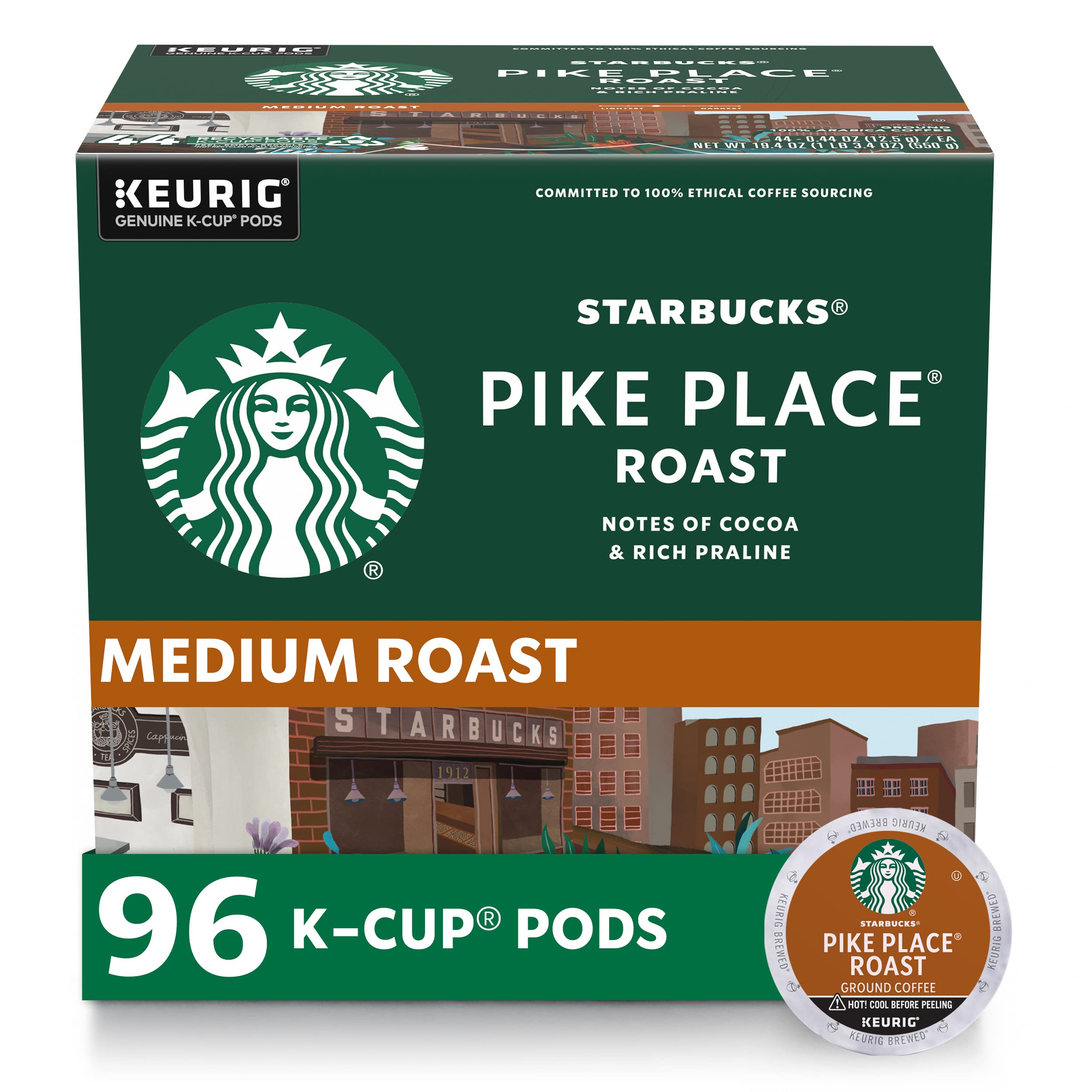 Starbucks K-Cup Coffee Pods, Medium Roast Hot or Iced Coffee