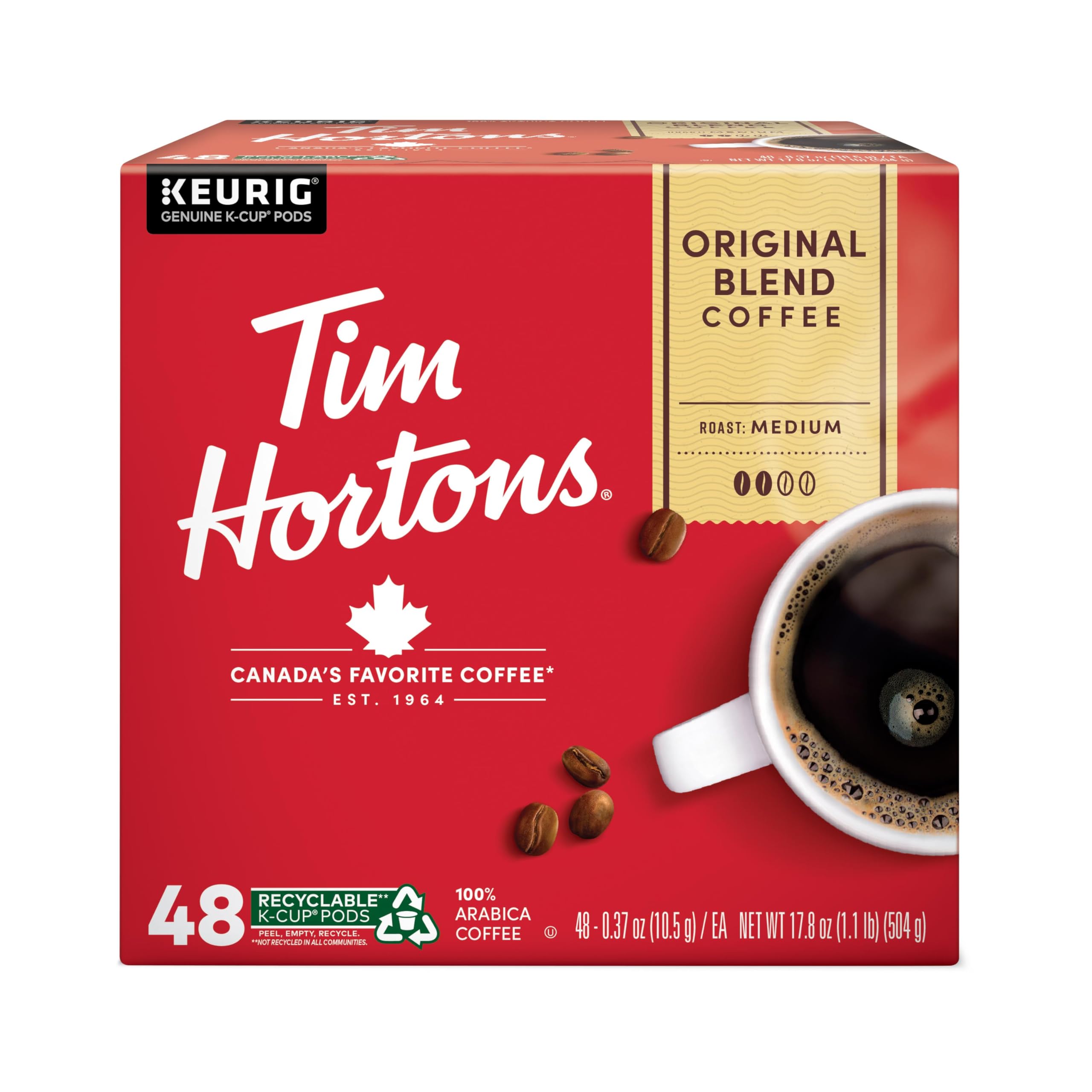 Tim Hortons Original Blend, Genuine Medium Roast Coffee