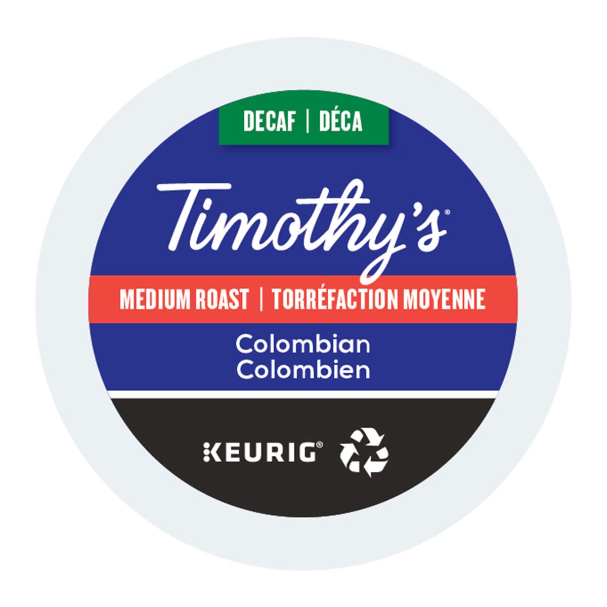 Timothy's World Coffee Decaf Colombian K-Cup Coffee, 24 Count