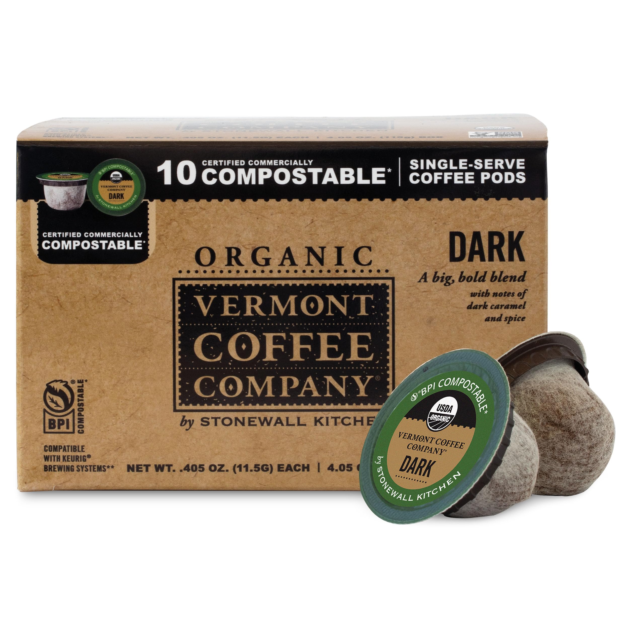 Vermont Coffee Company, Organic Dark Roast Coffee Pods