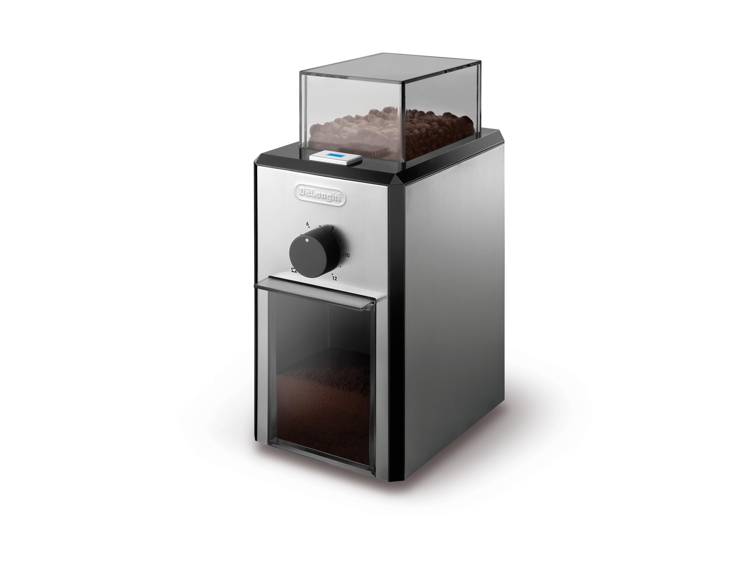 Delonghi Stainless Steel Burr Coffee Grinder, Silver