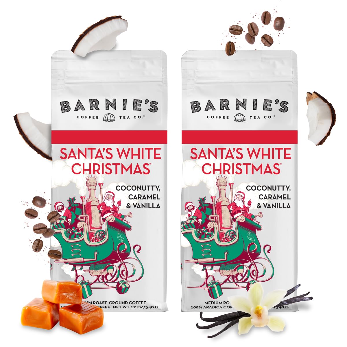 Barnie's Coffee Santa's White Christmas Ground Coffee with