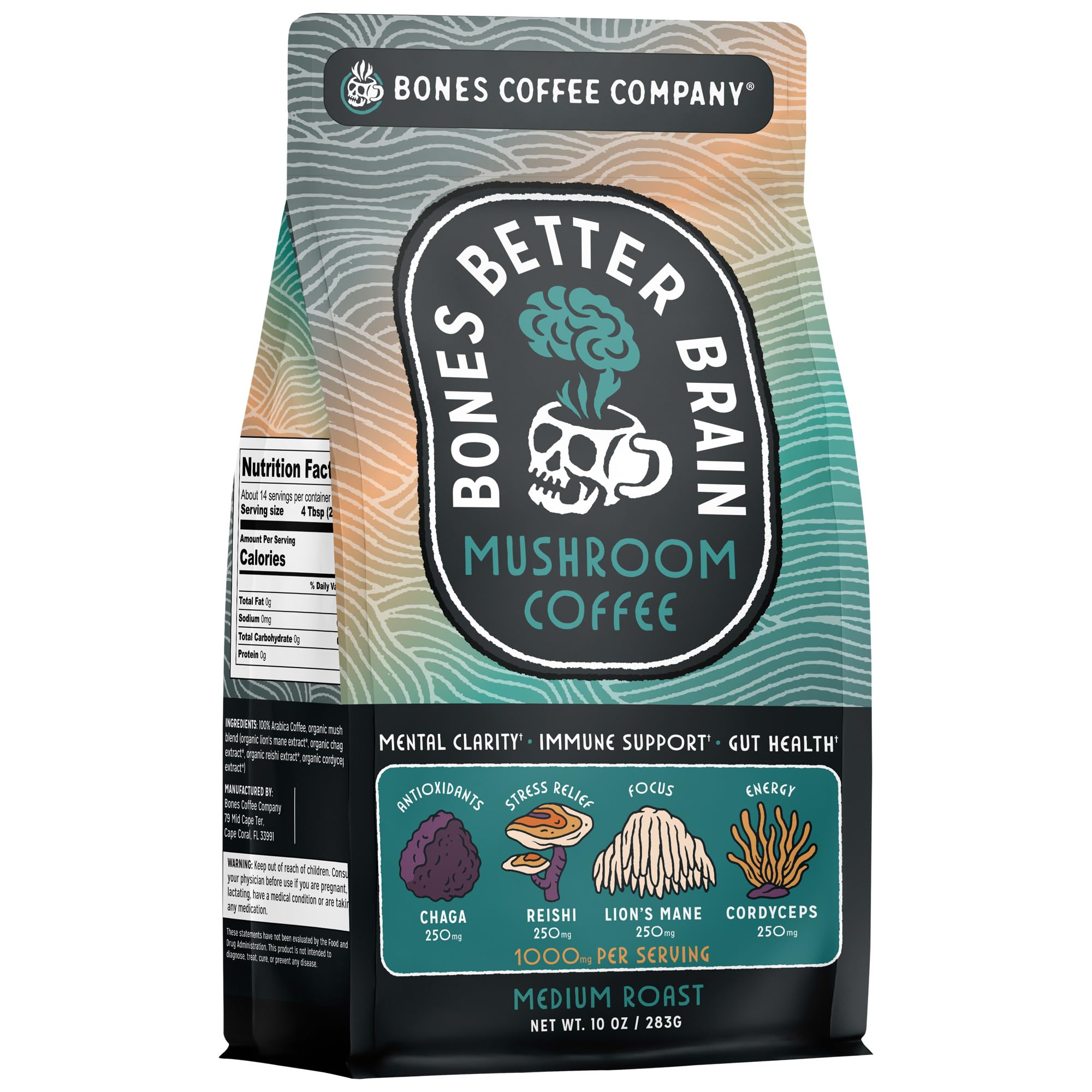 Bones Coffee Company Better Brain Mushroom Coffee