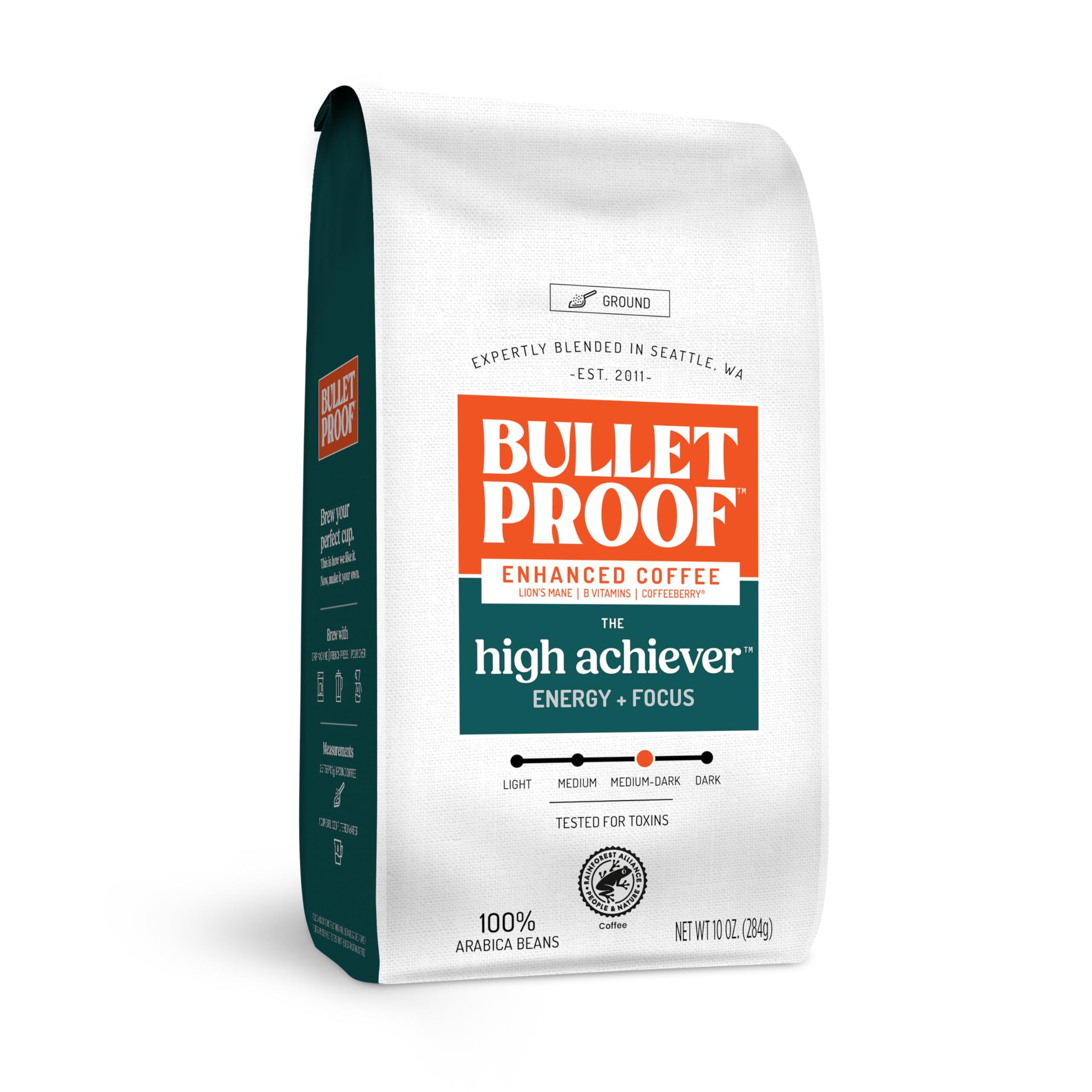 Bulletproof High Achiever Mushroom Coffee Grounds with Lion's