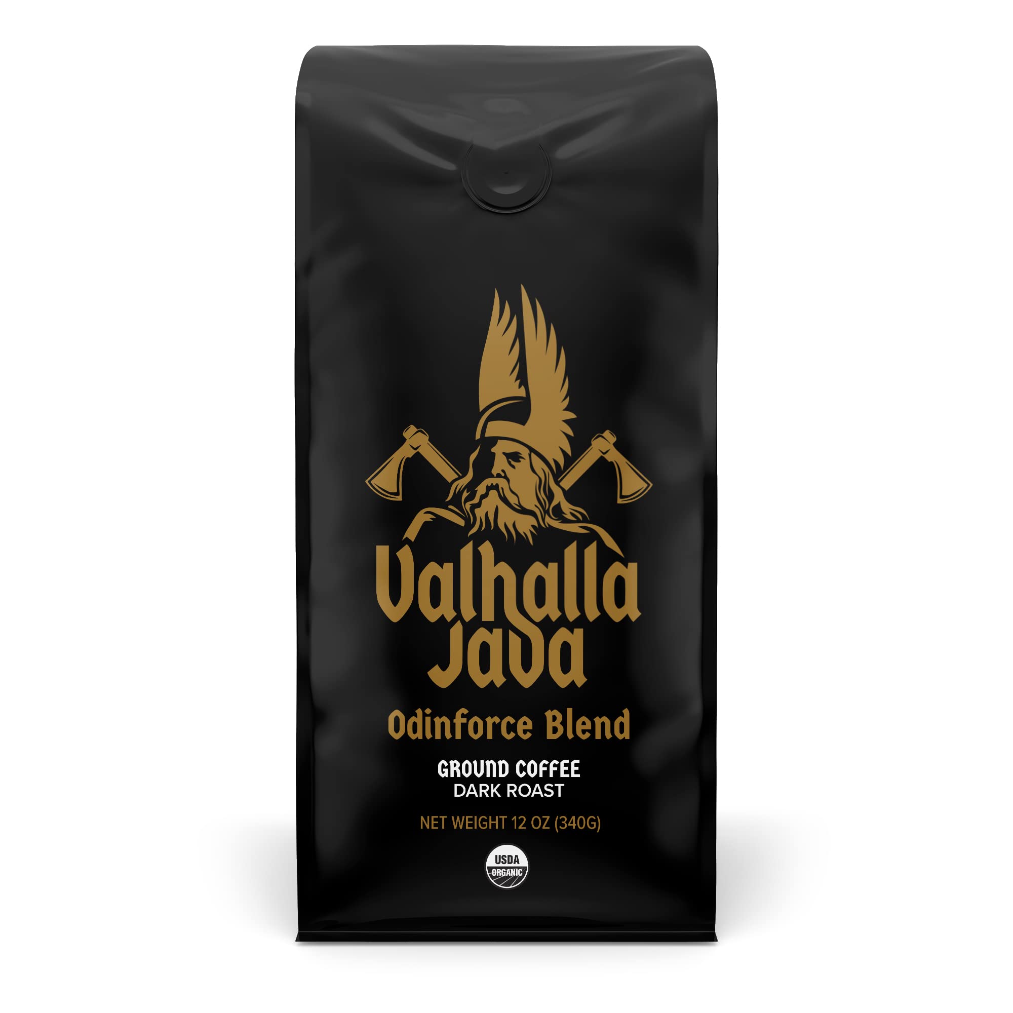 Death Wish Coffee Valhalla Java Dark Roast Ground Coffee, 12 Oz
