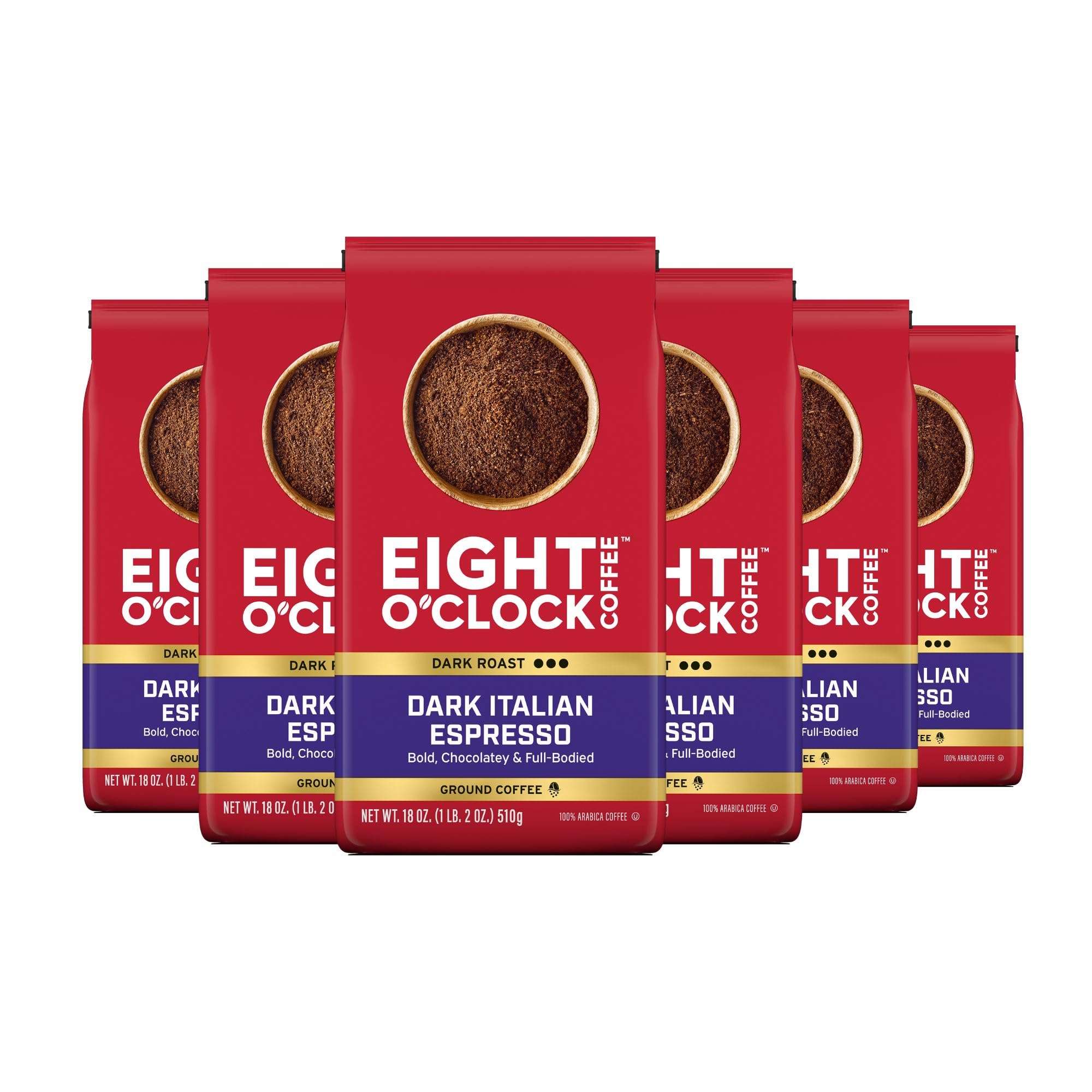 Eight O'Clock Coffee Dark Italian Espresso, Dark Roast