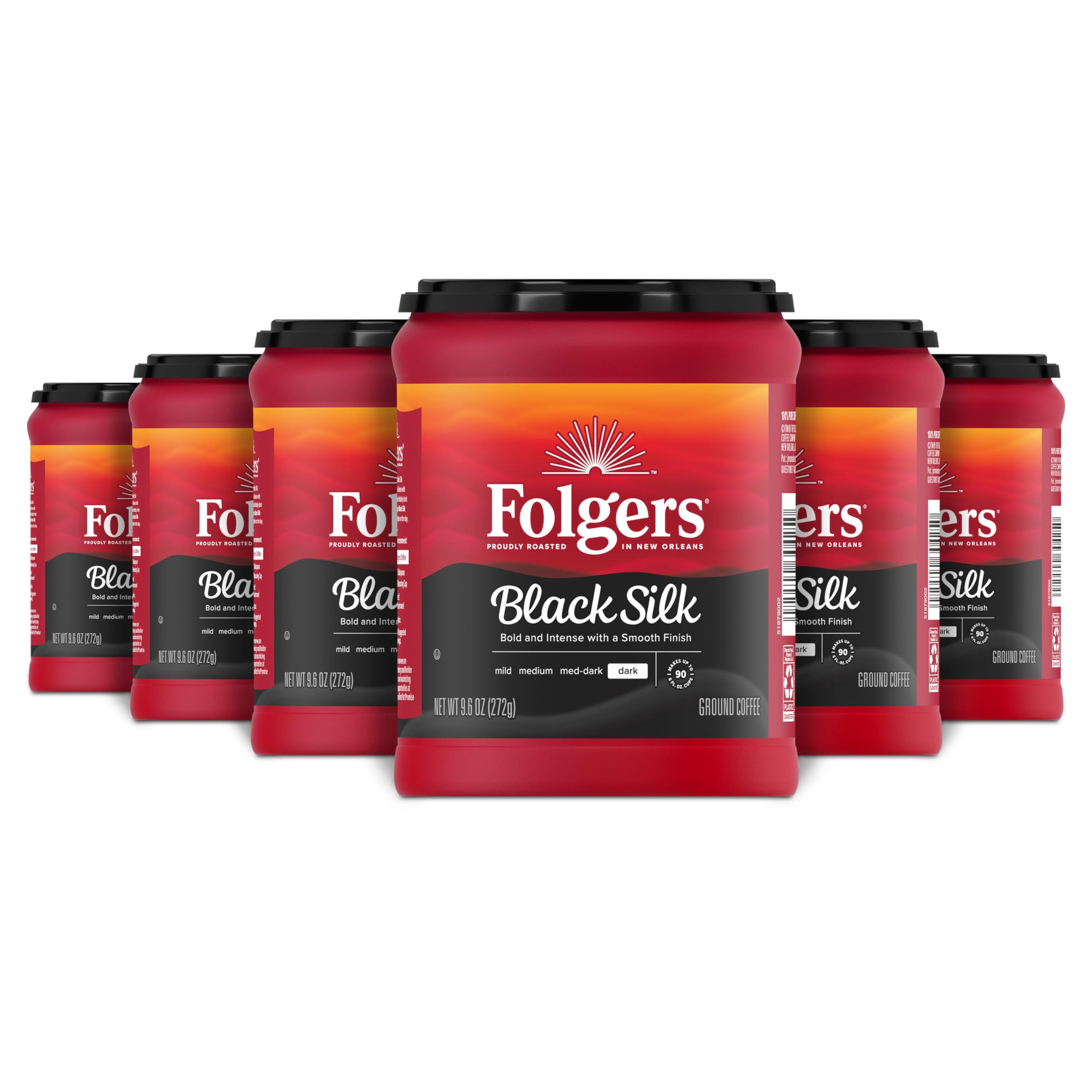 Folgers Black Silk Dark Roast Coffee, 9.6 Ounces