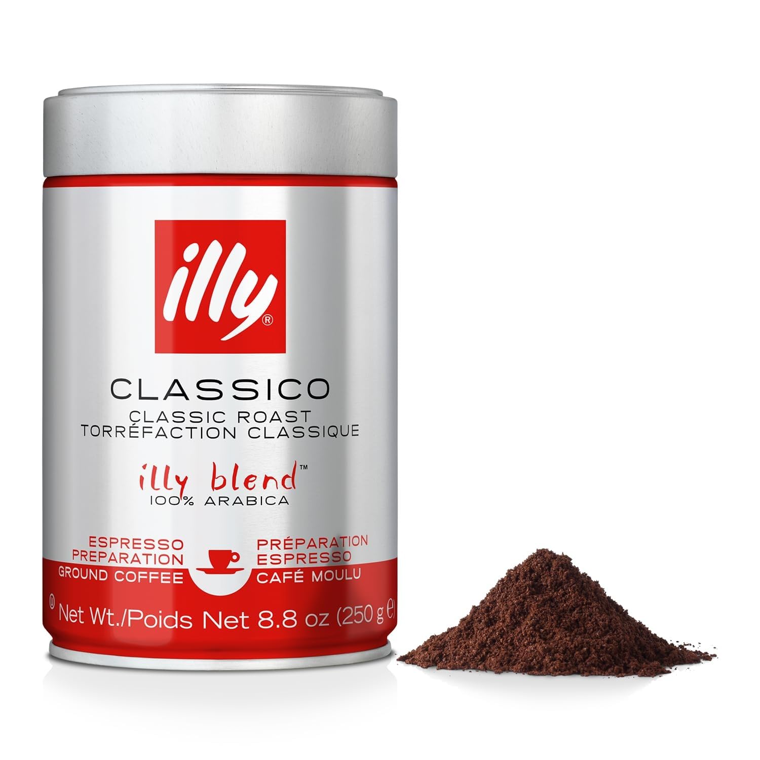 Illy Caffe Medium Roast Espresso Classico Ground Coffee