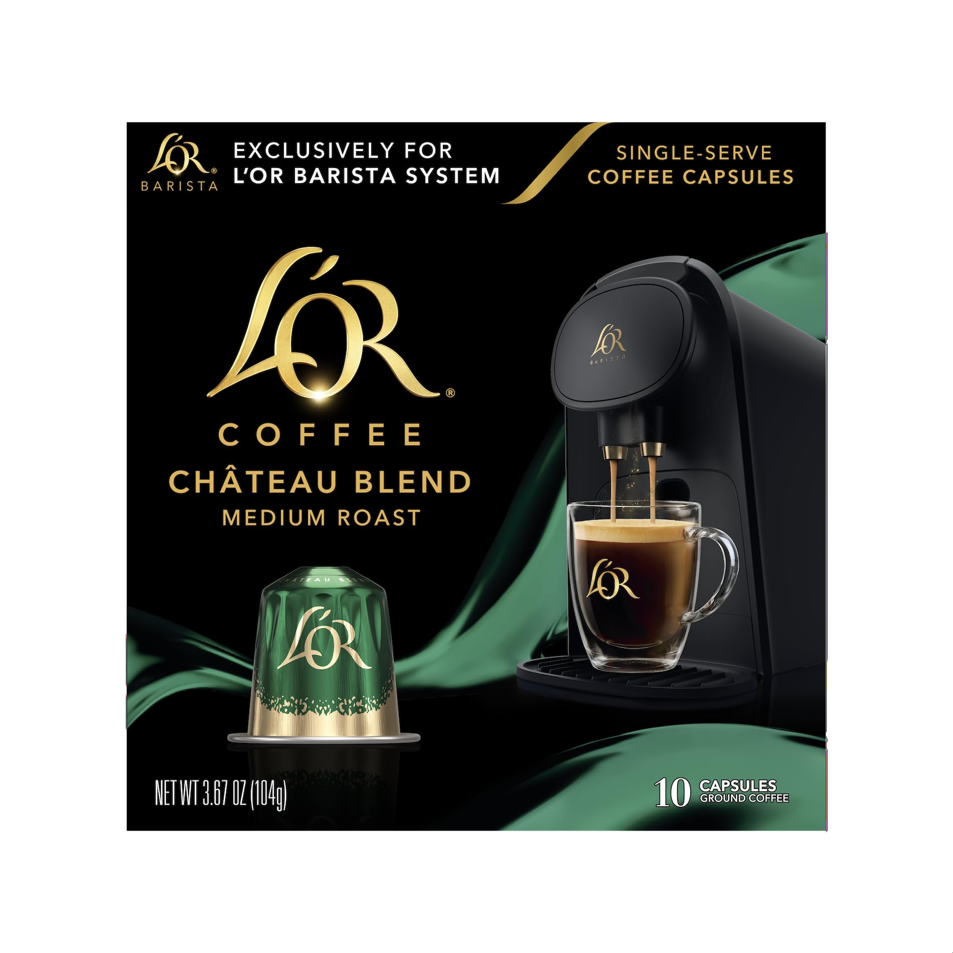 L'OR Coffee Pods, 10 Count Chateau Medium Roast Blend