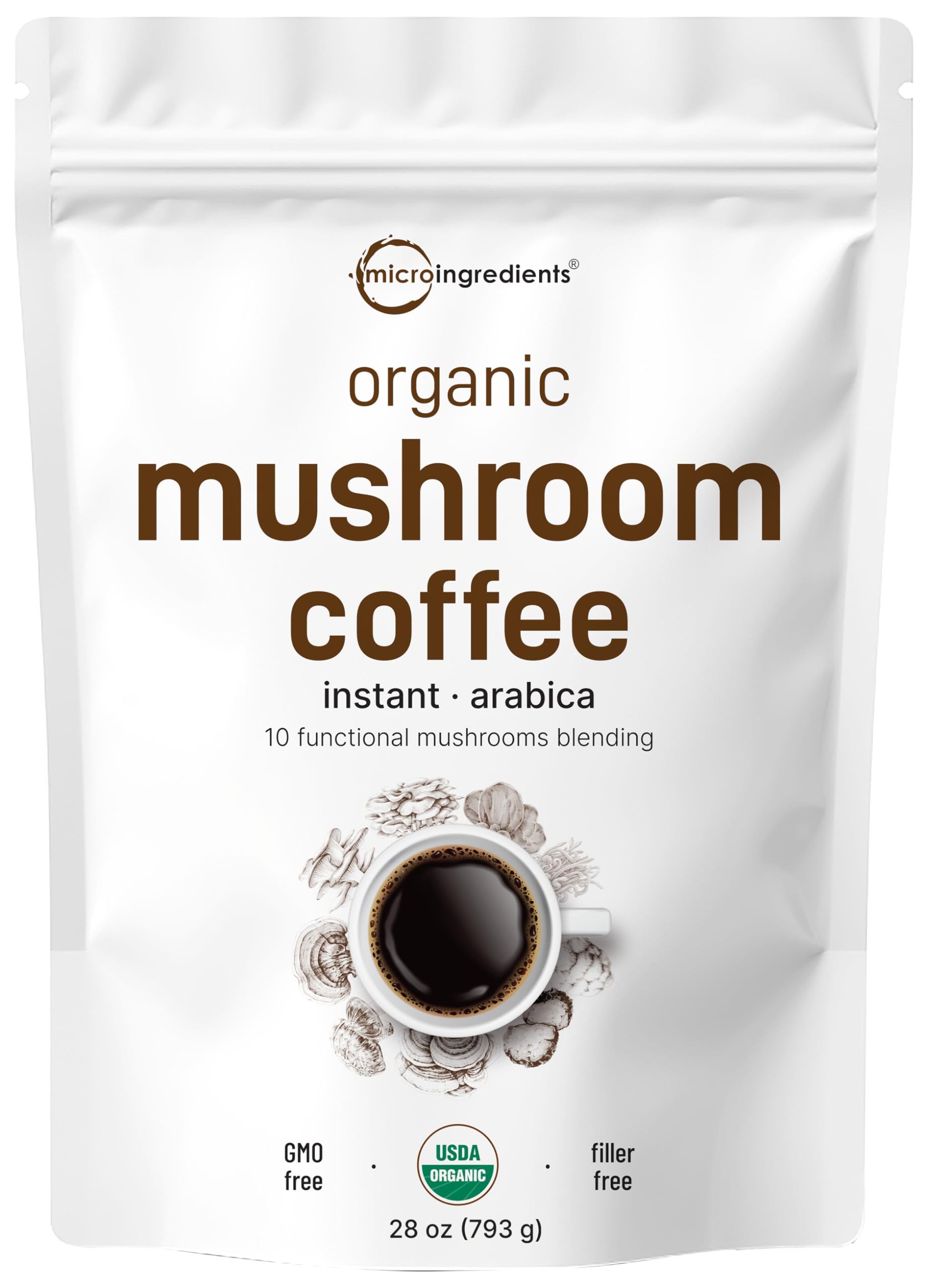 Micro Ingredients Organic Instant 10 in 1 Mushroom Coffee Powder