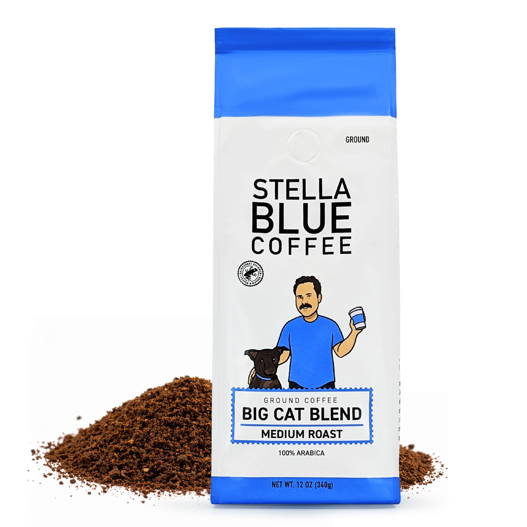 Stella Blue Ground Coffee, Big Cat Blend