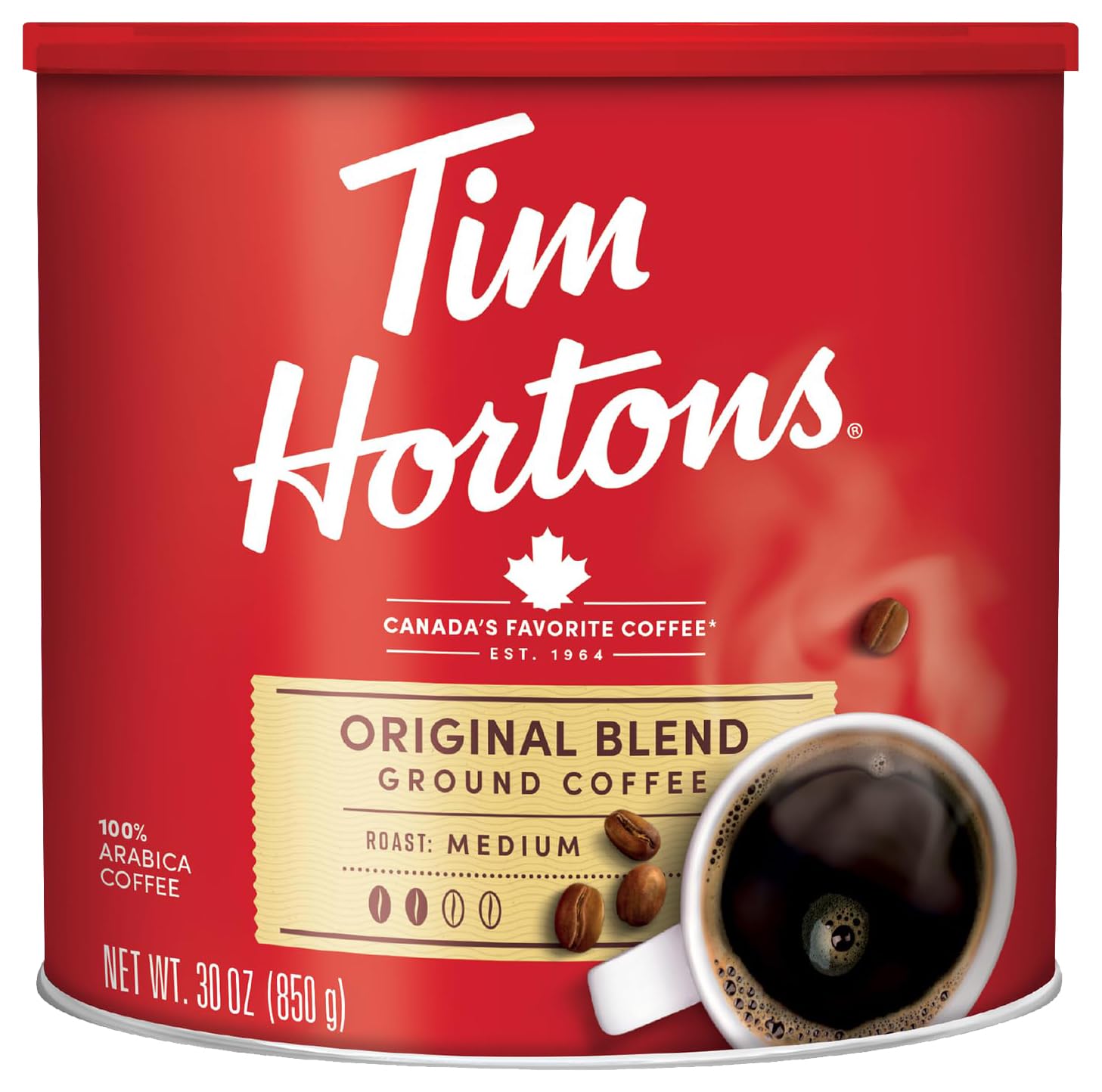 Tim Hortons Original Blend 100% Arabica Ground Coffee Can
