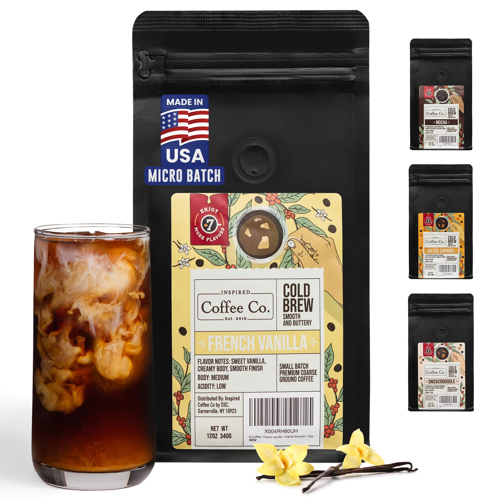Inspired Coffee Co French Vanilla Flavored Cold Brew Coffee