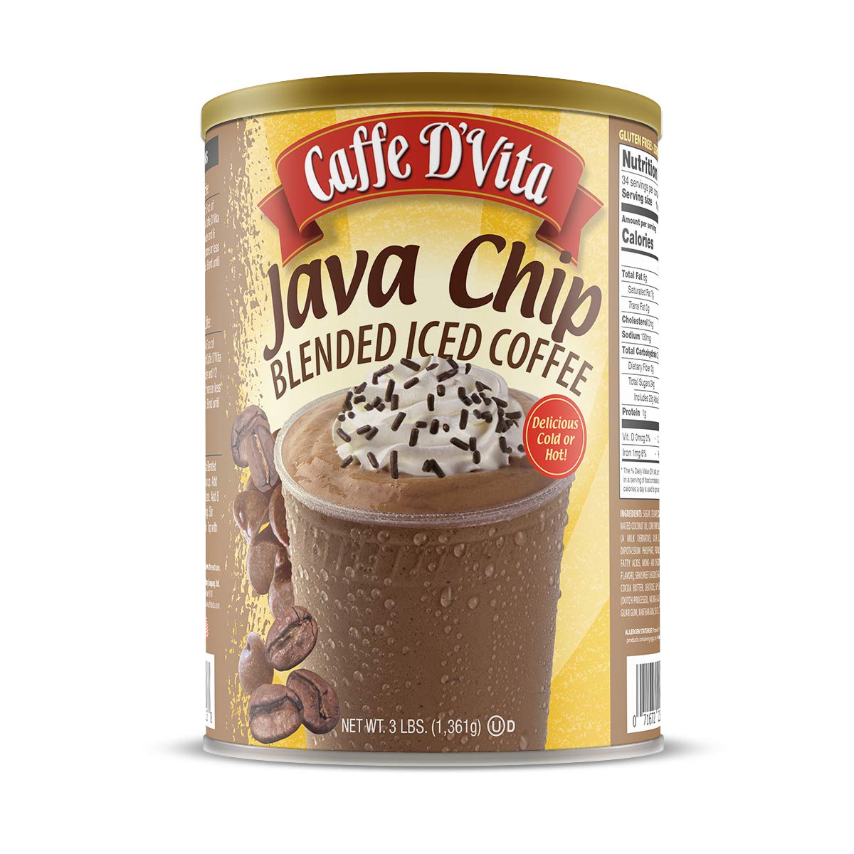 Caffe D'Vita Java Chip Latte Blended Ice Coffee